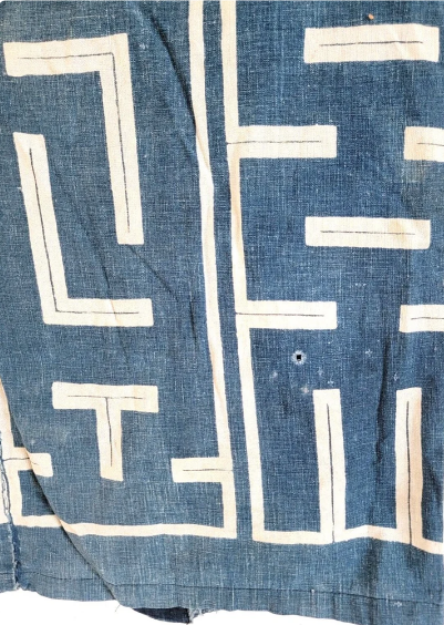 Vintage Japanese Indigo BORO Hanten Kimono With Red Sleeve Design