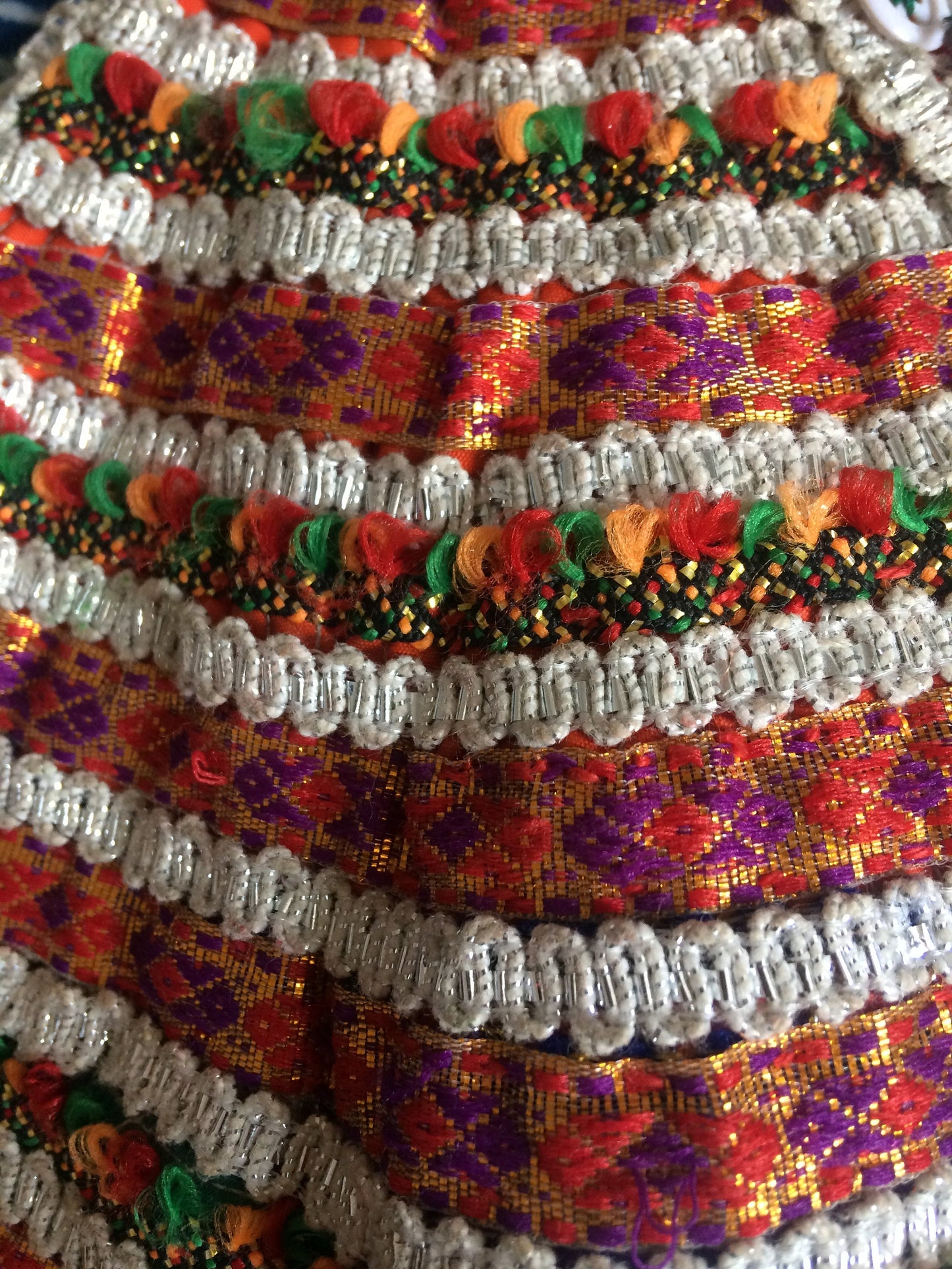 Vintage Gypsy Hand Embroidered Beaded Hat. Ceremonial Banjara Wedding Hat for Children with Silver Talisman