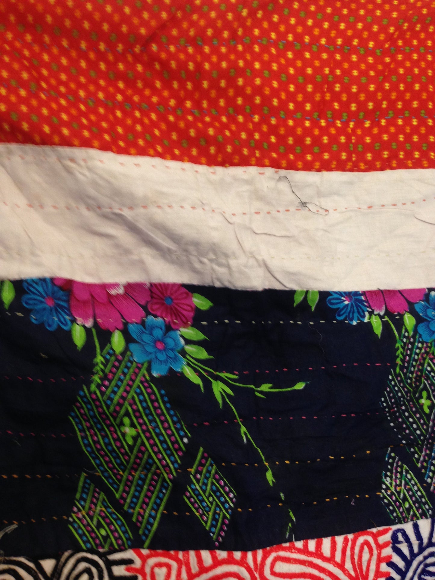 Vintage Indian Embroidered Mirrorwork Wall Hanging Made By Rabari Tribal Group In Kutch, Gujarat.