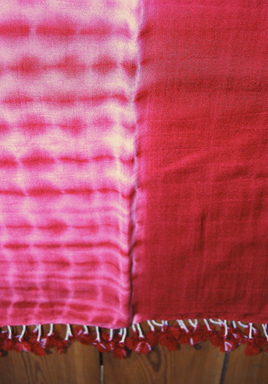 Tie Dye Shibori Merino Wool Shawl From Kutch, India