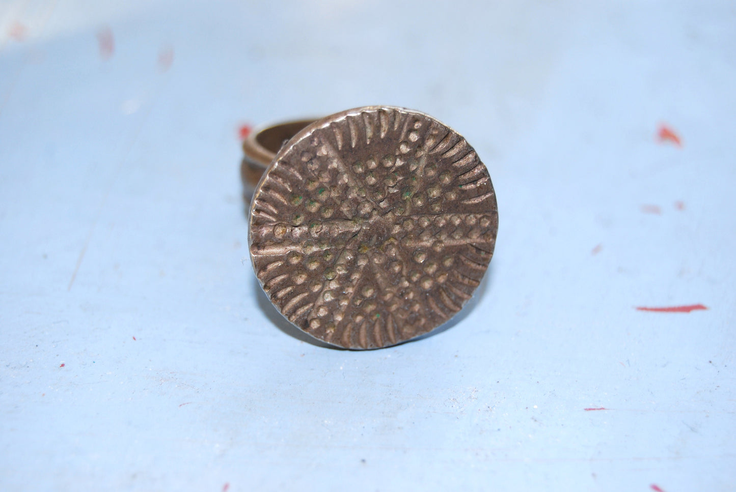Silver Kutchi Antique Statement Ring From The Banjara Tribal Groups In Kutch, India