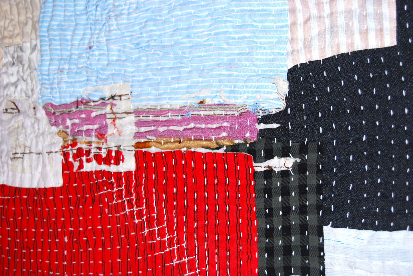 Vintage Siddi Kavand - Patchwork Blanket, Made With Recycled Cotton Offcuts - Hand-Stitched By African Indian Women In India