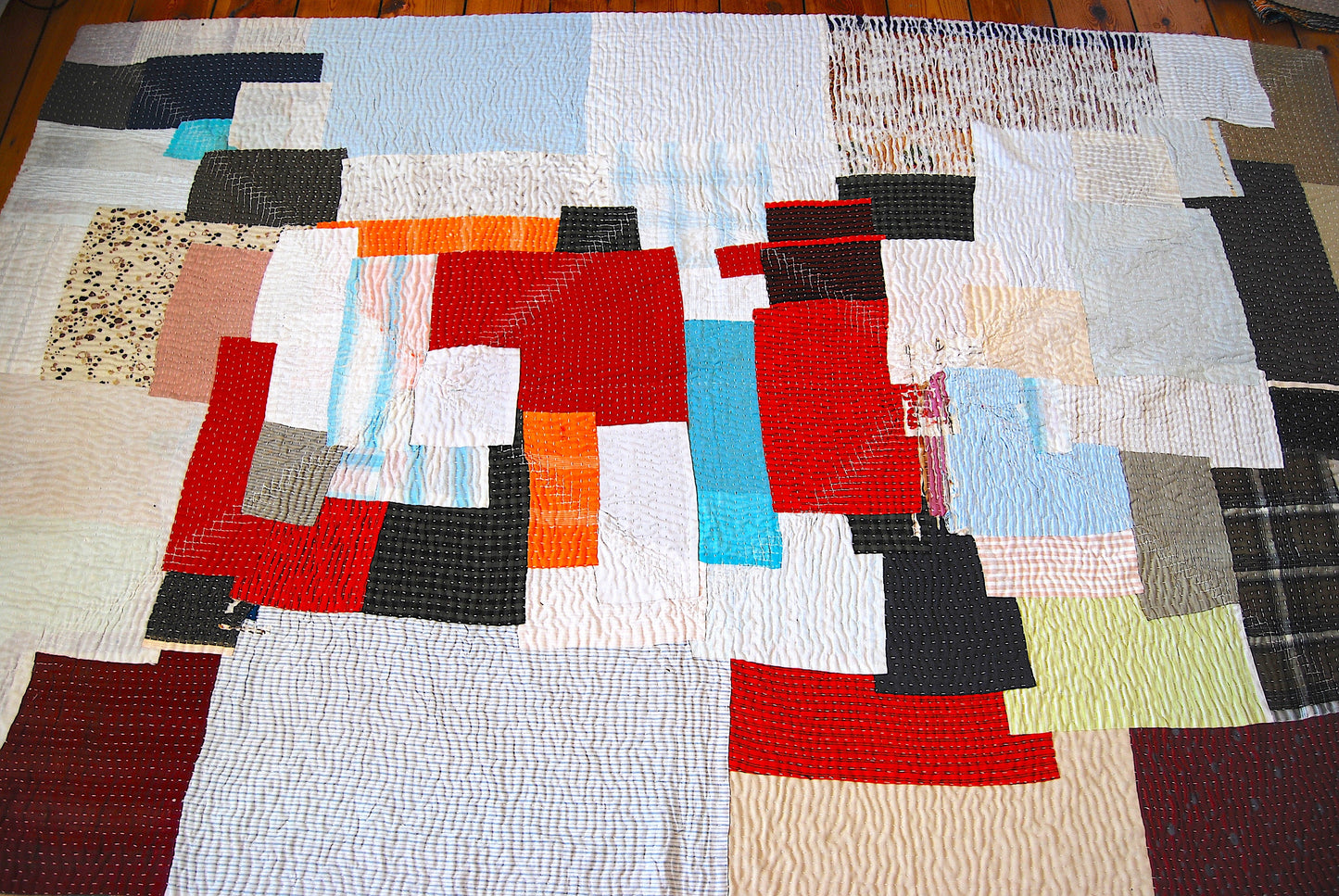 Vintage Siddi Kavand - Patchwork Blanket, Made With Recycled Cotton Offcuts - Hand-Stitched By African Indian Women In India