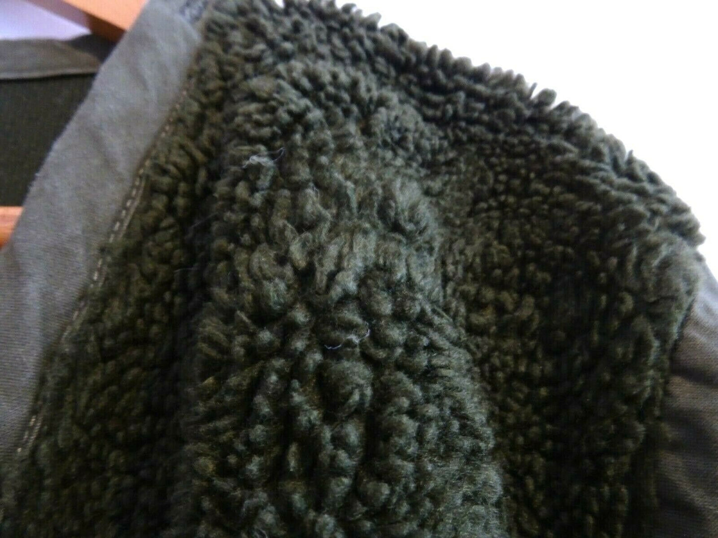 Vintage OD Fleece With Contrast Sleeves Army Kimono Cardigan Work Pile Liner Jacket