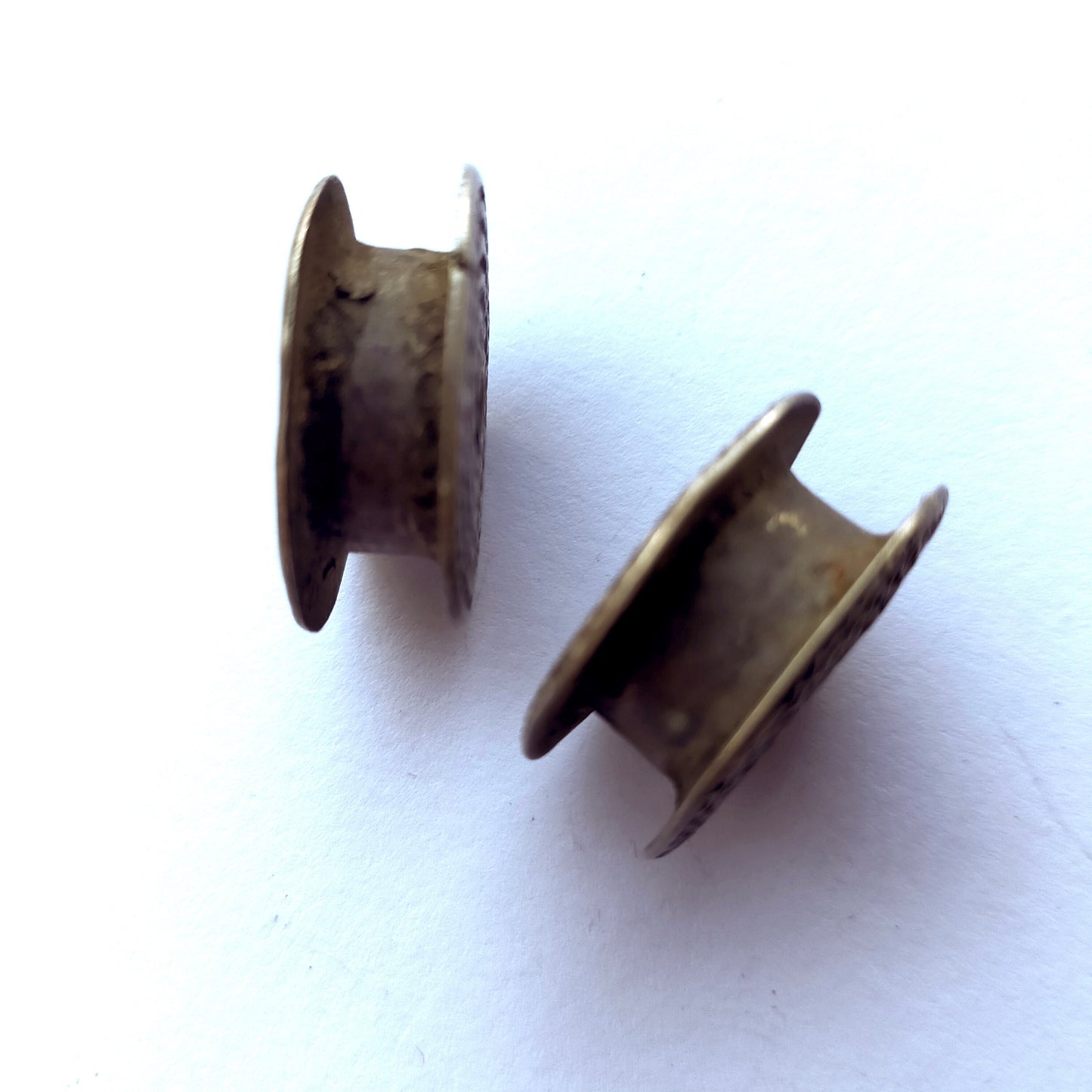 Vintage Silver Indian Flesh Tunnels From Kutch, India. Worn By Banjara Nomads