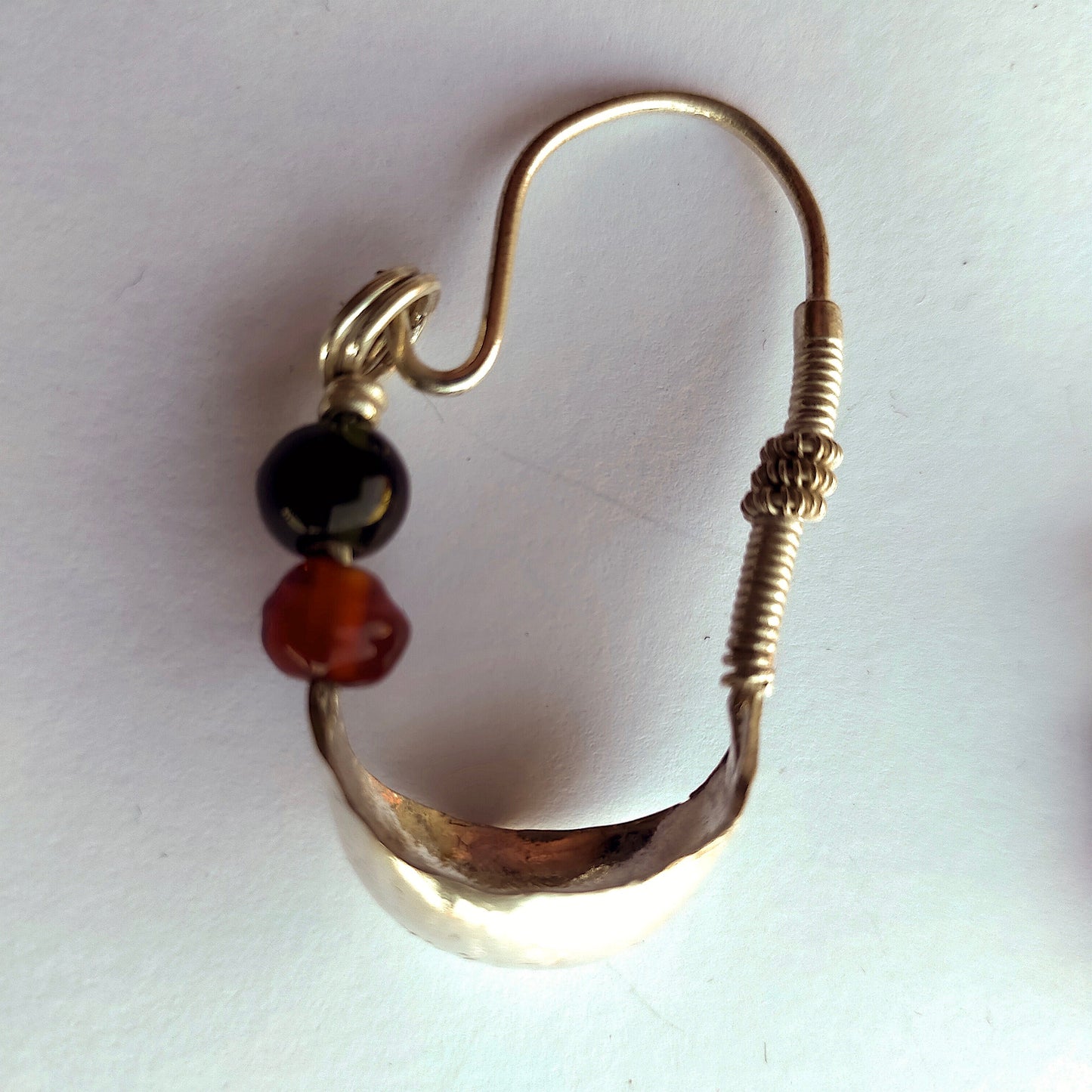 Rabari tribal silver earrings from banjara groups of Gujarat, India