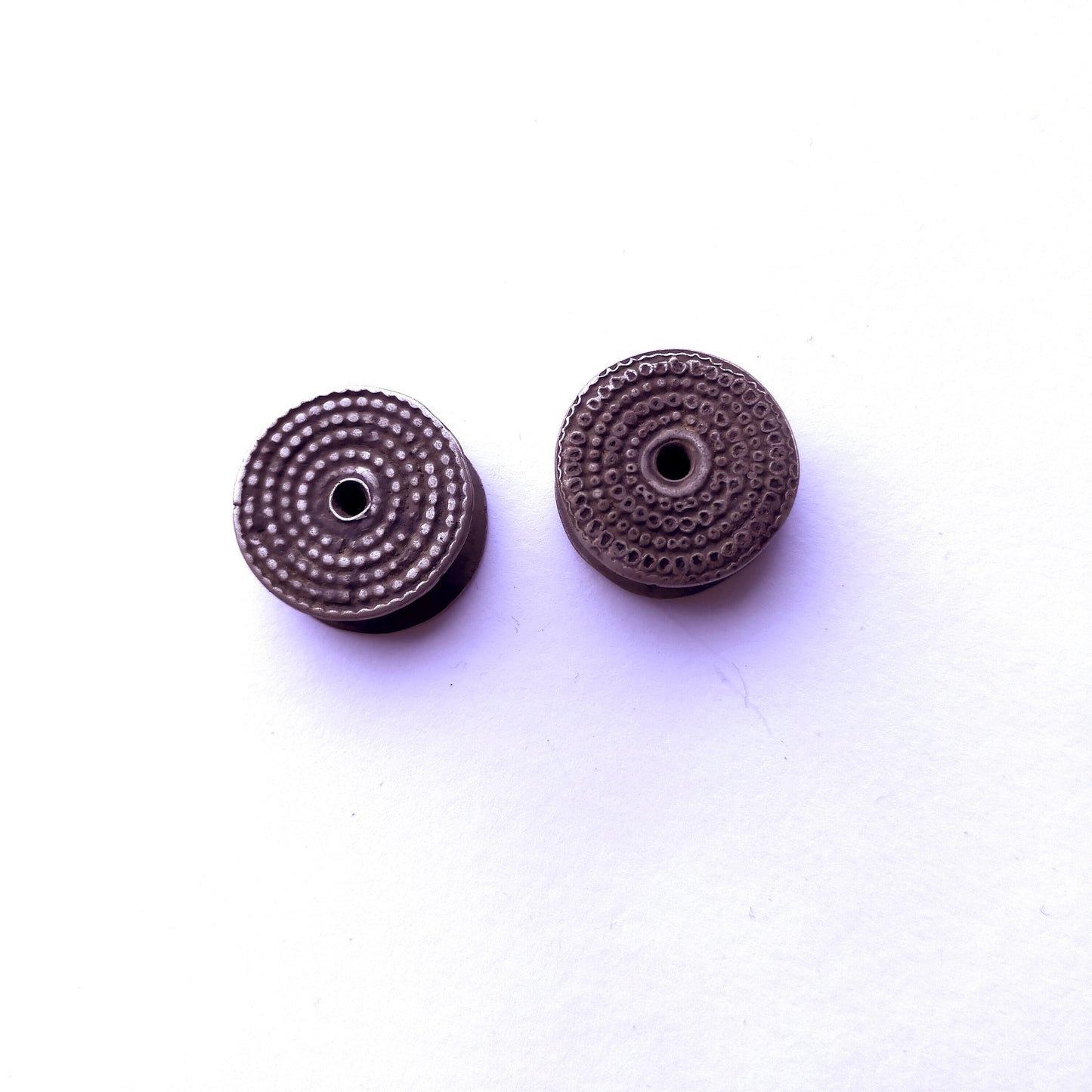 Vintage Silver Indian Flesh Tunnels From Kutch, India. Worn By Banjara Nomads