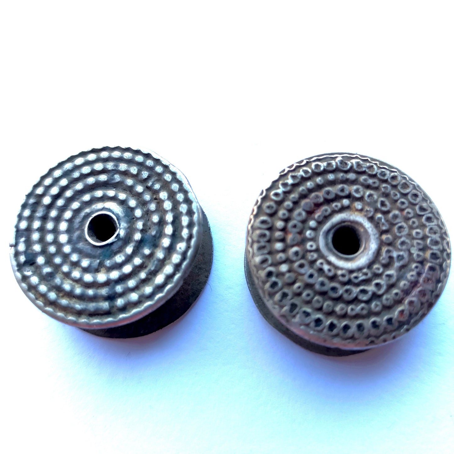Vintage Silver Indian Flesh Tunnels From Kutch, India. Worn By Banjara Nomads