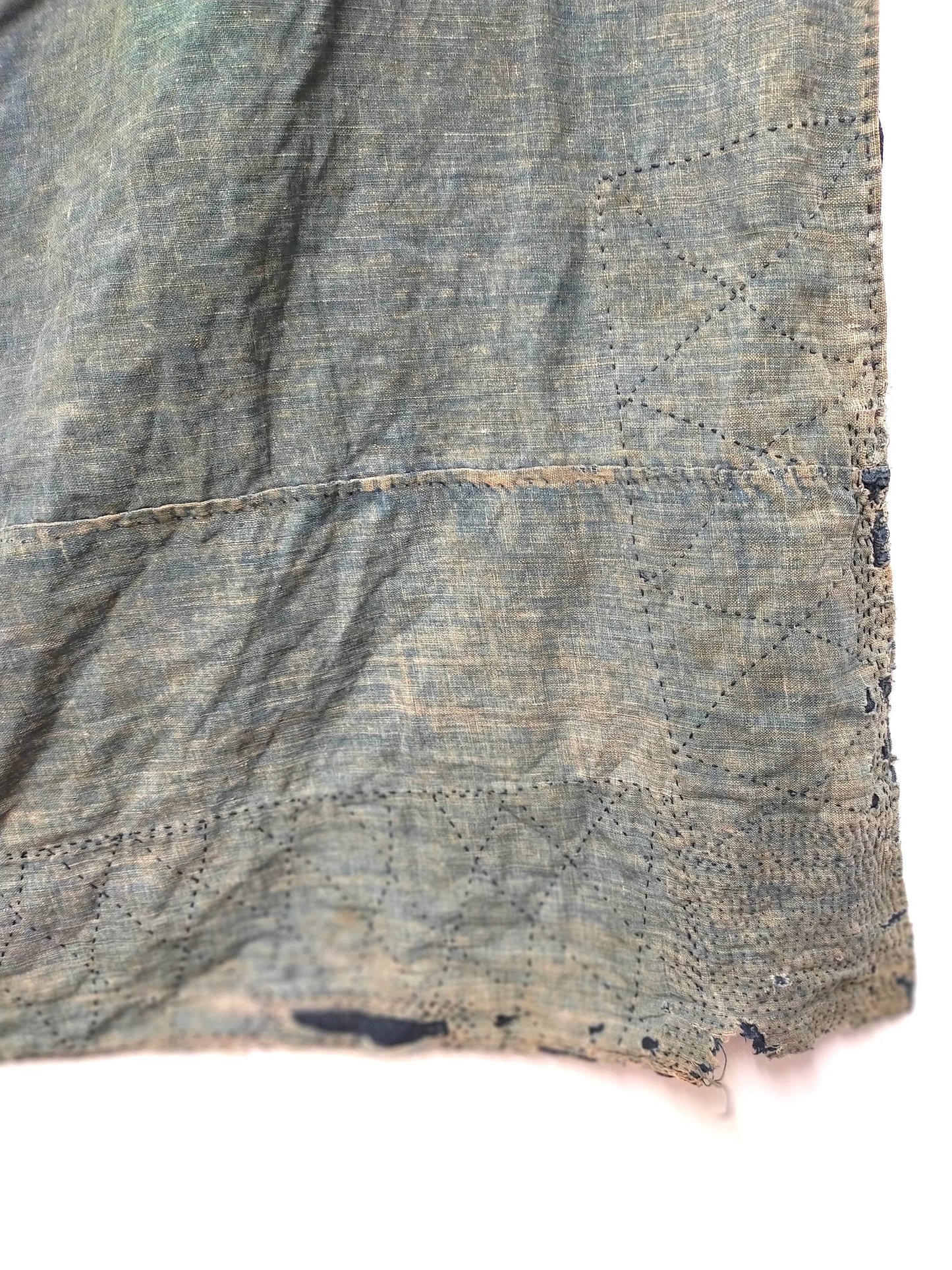 Japanese Boro Vintage Indigo Wrapping Cloth FUROSHIKI Tattered Sashiko