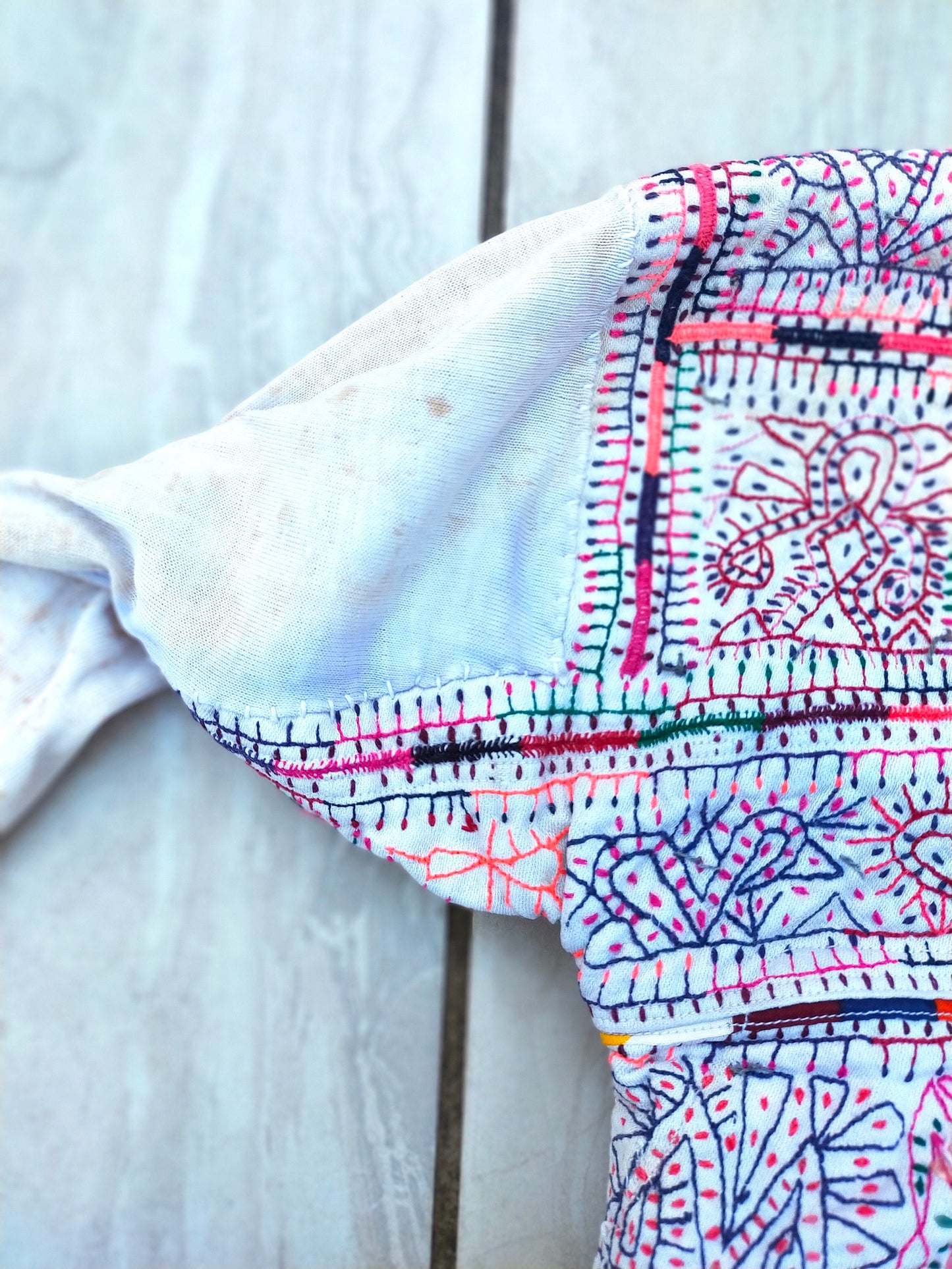 Vintage Indian Hand Embroidered Mens Rabari Shirt (kedia) From Gujarat
