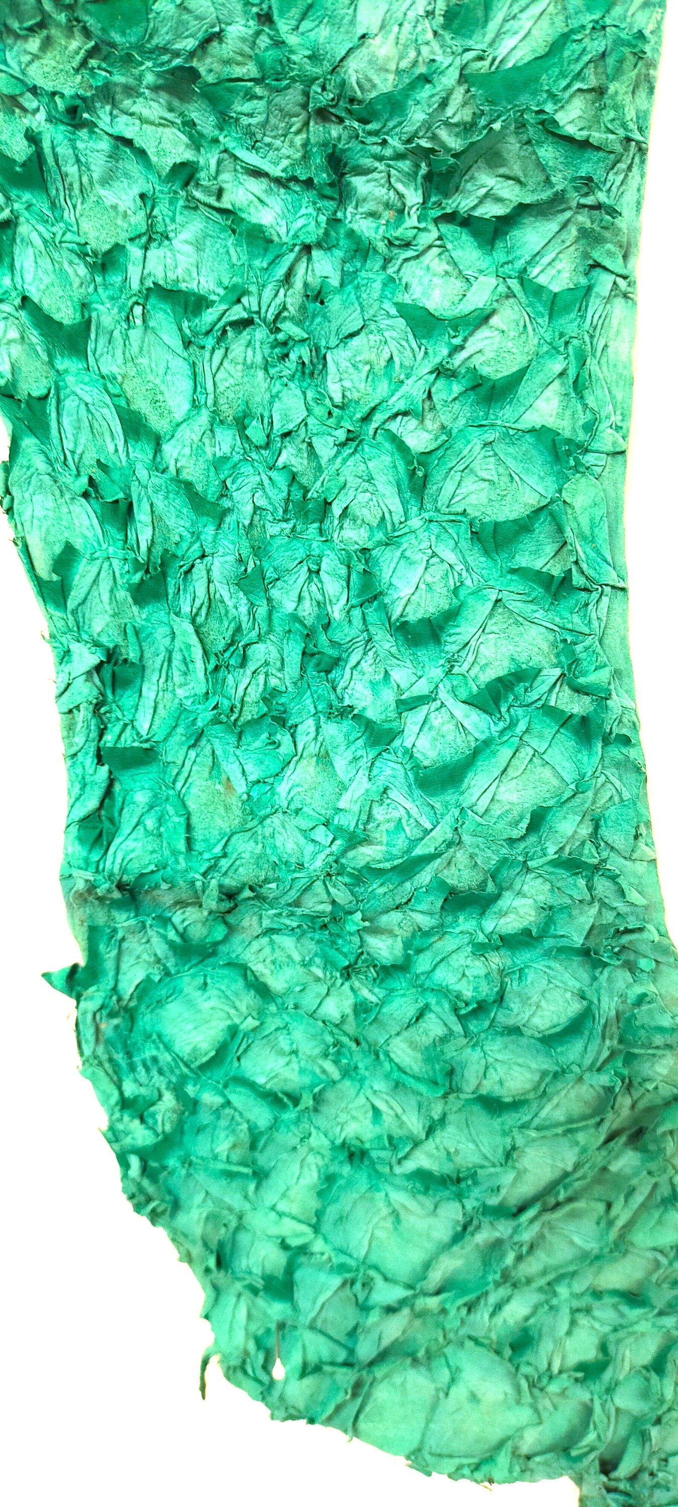 Handmade Green Carp Fish Skin Leather