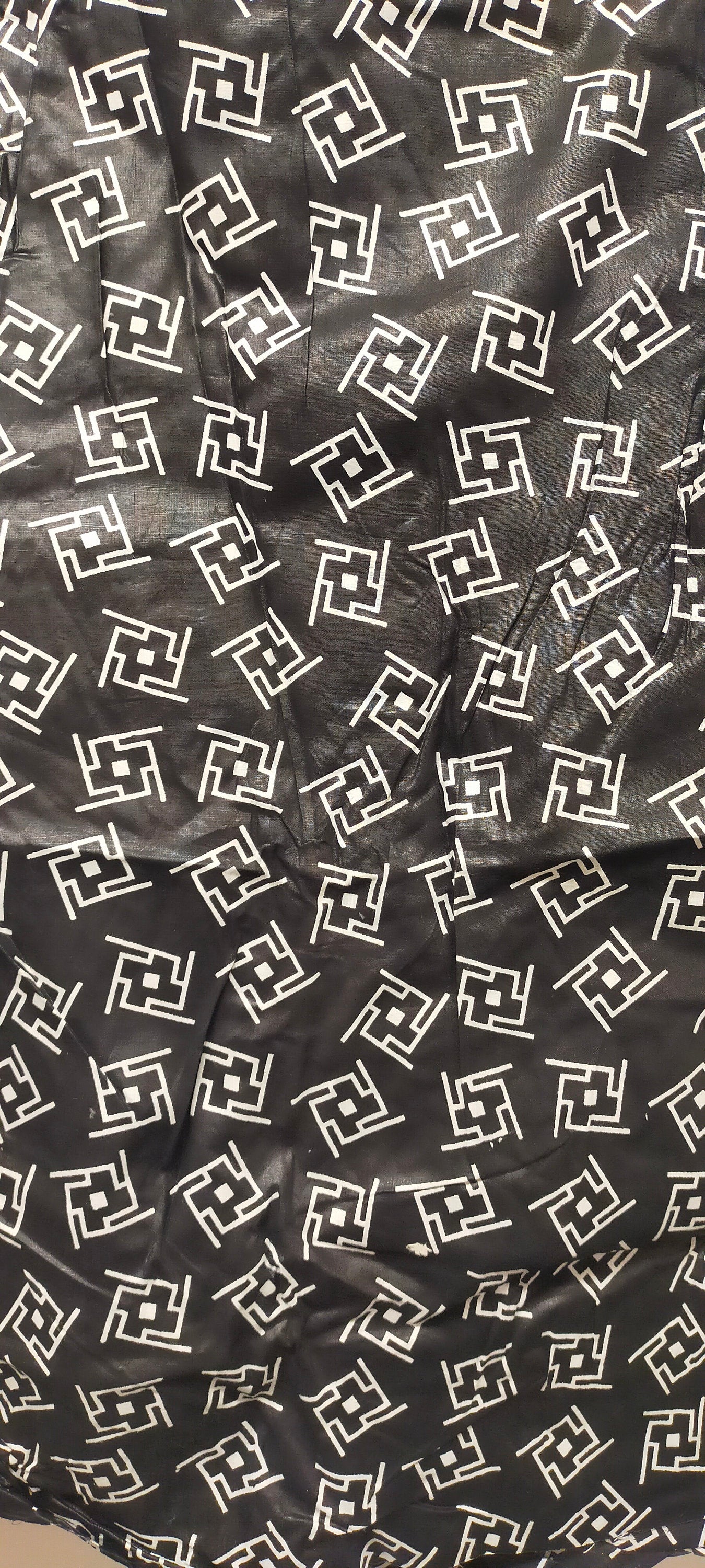 West African Black and White Wax Print Cotton Fabric