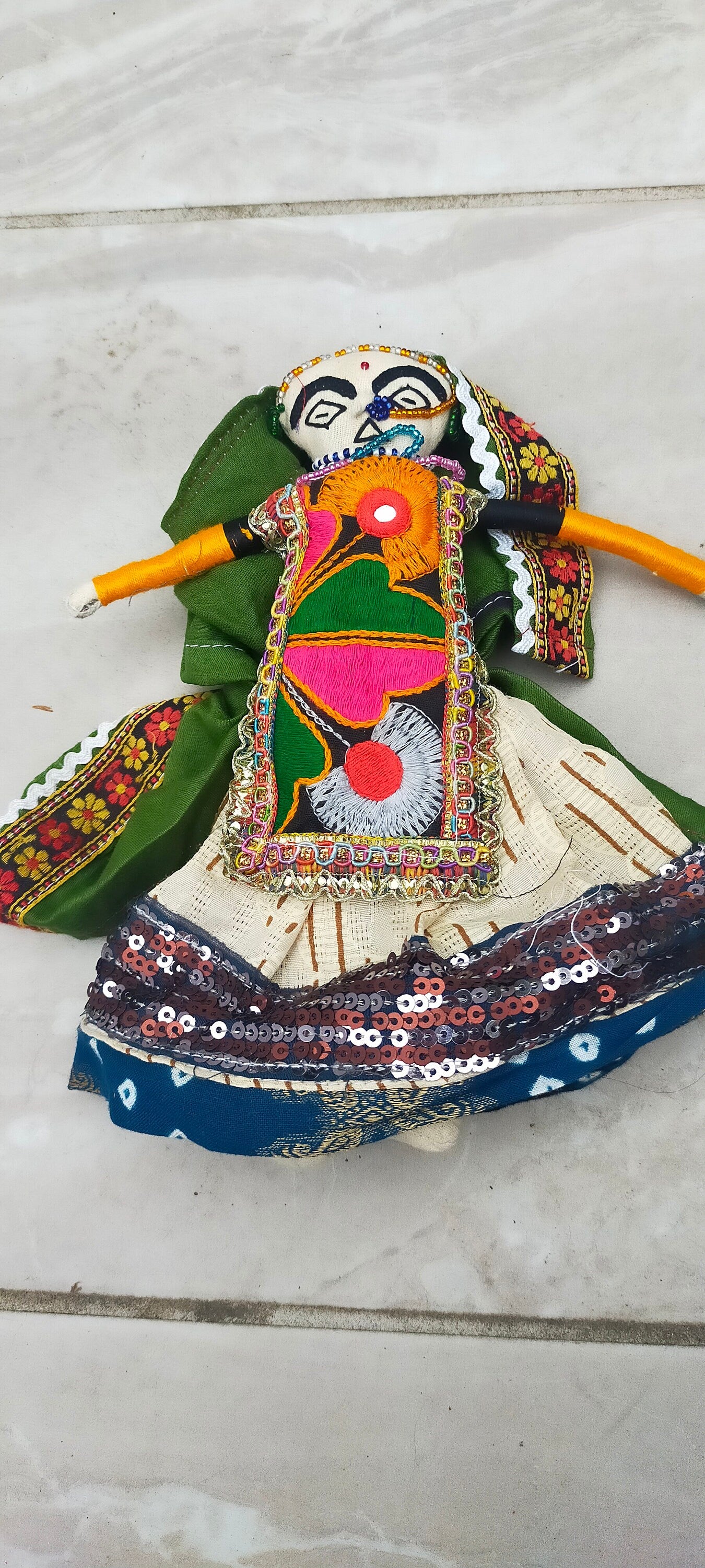 Set Of 2 Handmade Dolls From The Meghwal Tribe Of Kutch Gujarat Great For The Christmas Tree