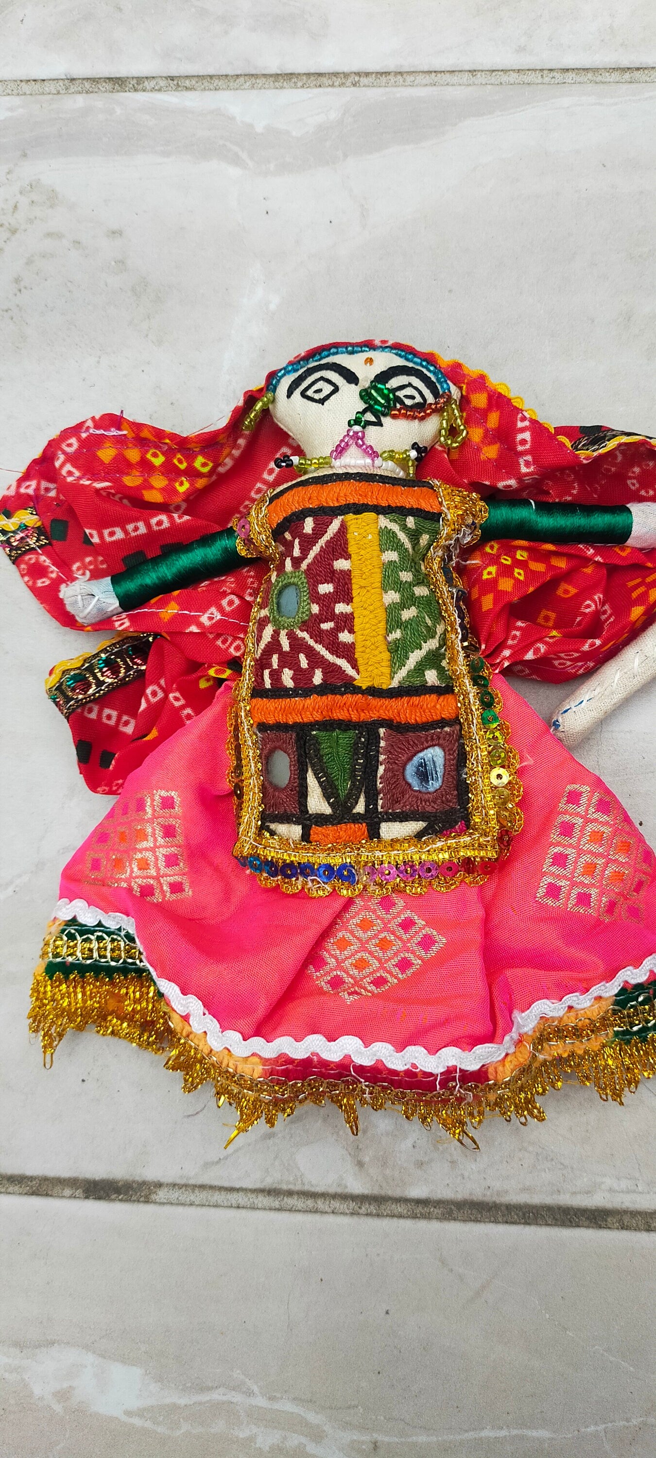 Set Of 2 Handmade Dolls From The Meghwal Tribe Of Kutch Gujarat Perfect For The Cgristmas Tree