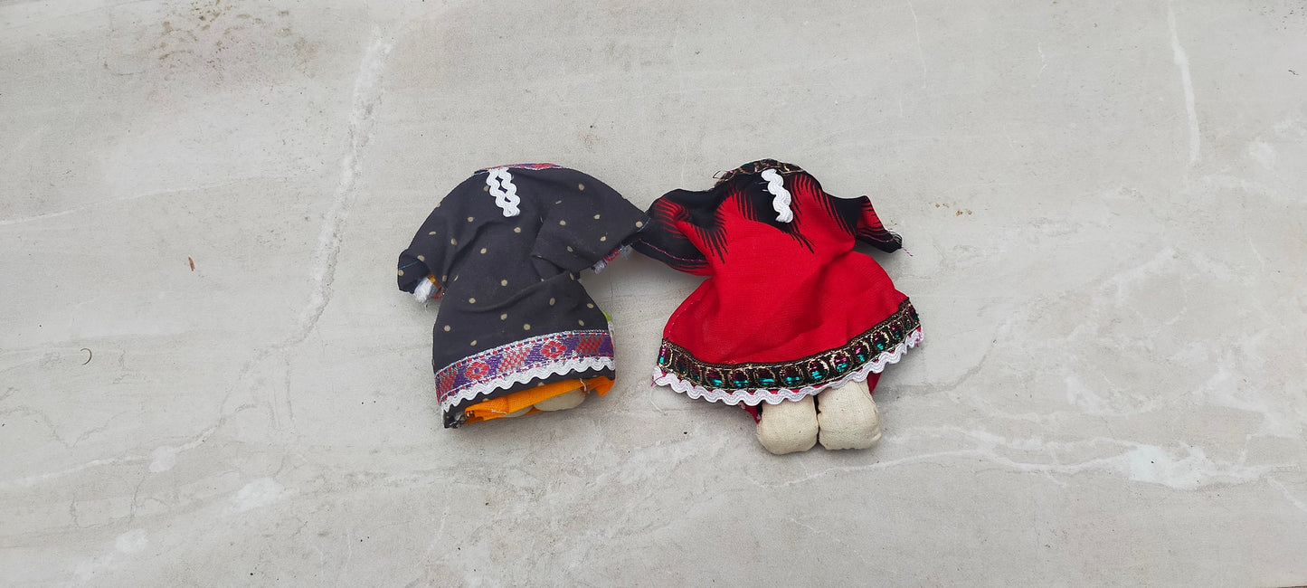 Set Of 2 Small Handmade Dolls Made By The Meghwal Tribe Of Kutch Gujarat