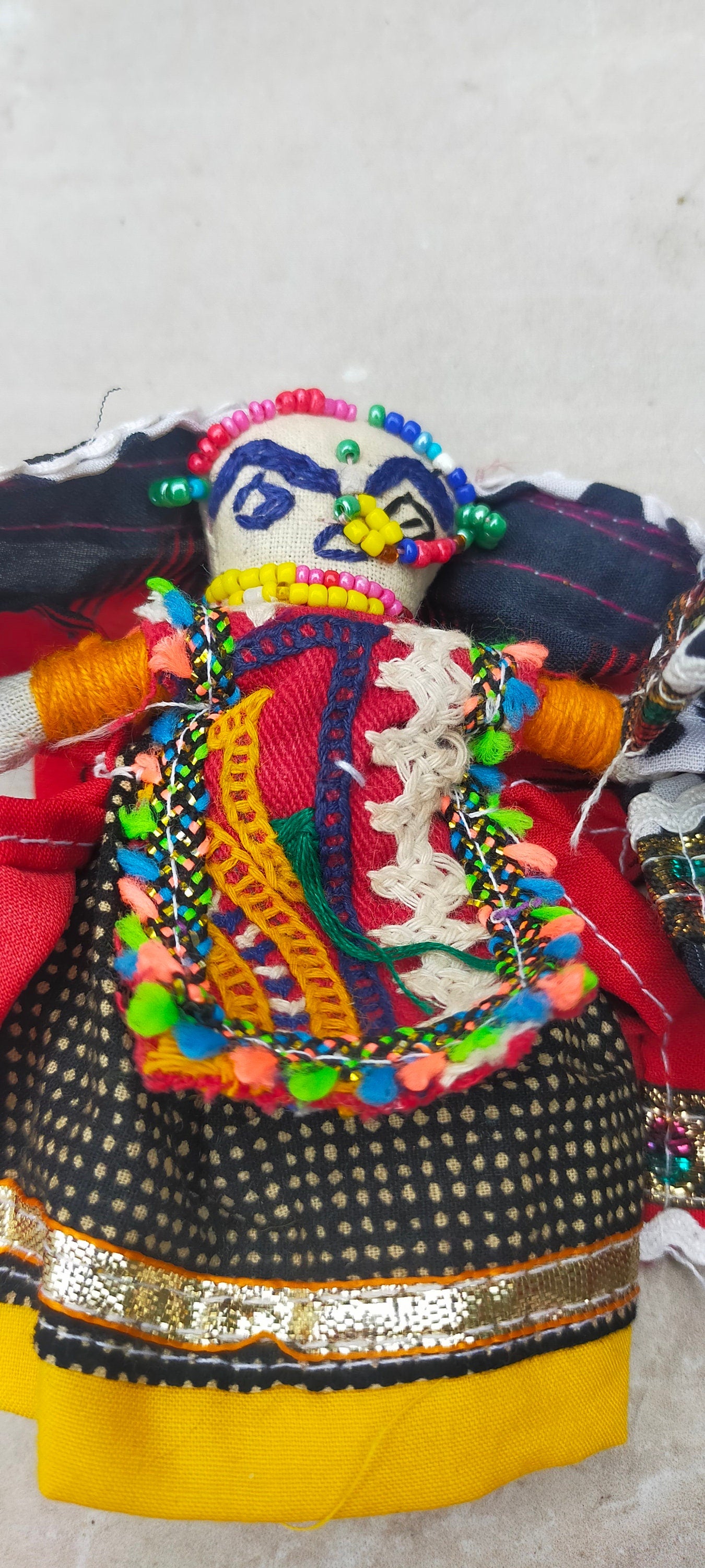 Set Of 2 Handmade Dolls From The Meghwal Tribe Of Kutch Gujarat