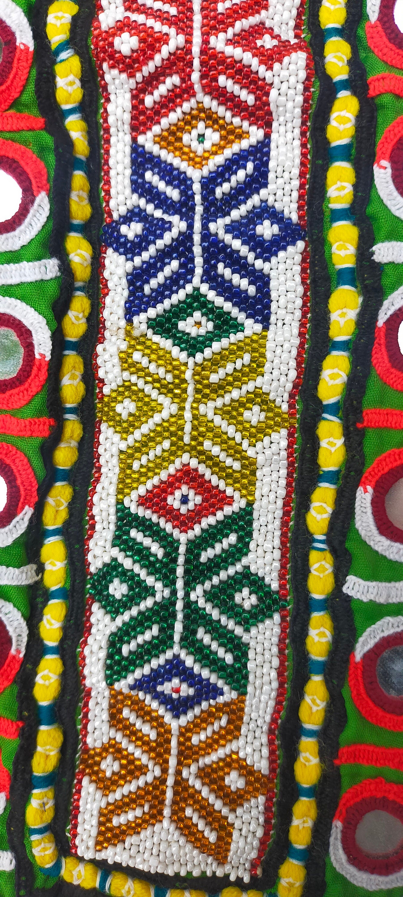 Beaded Mirror work Banjara Tunic Dress Made By The Meghwal Nomadic Tribe From Kutch, Gujarat - Hippy Festival Wear
