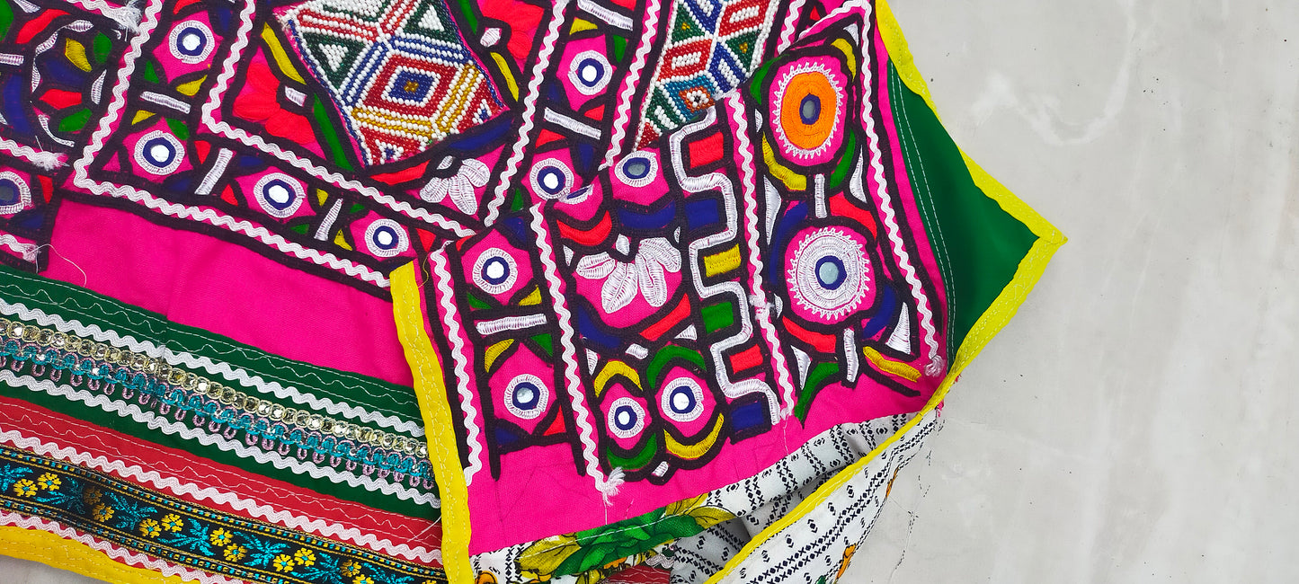 Beaded Mirror-Work Banjara Tunic Dress Made By The Meghwal Nomadic Tribe From Kutch, Gujarat - Intricate Hand Embroidered