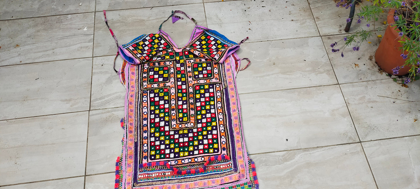 Beaded Mirror work Banjara Dress/Tunic Made By The Meghwal Nomadic Tribe From Kutch, Gujarat