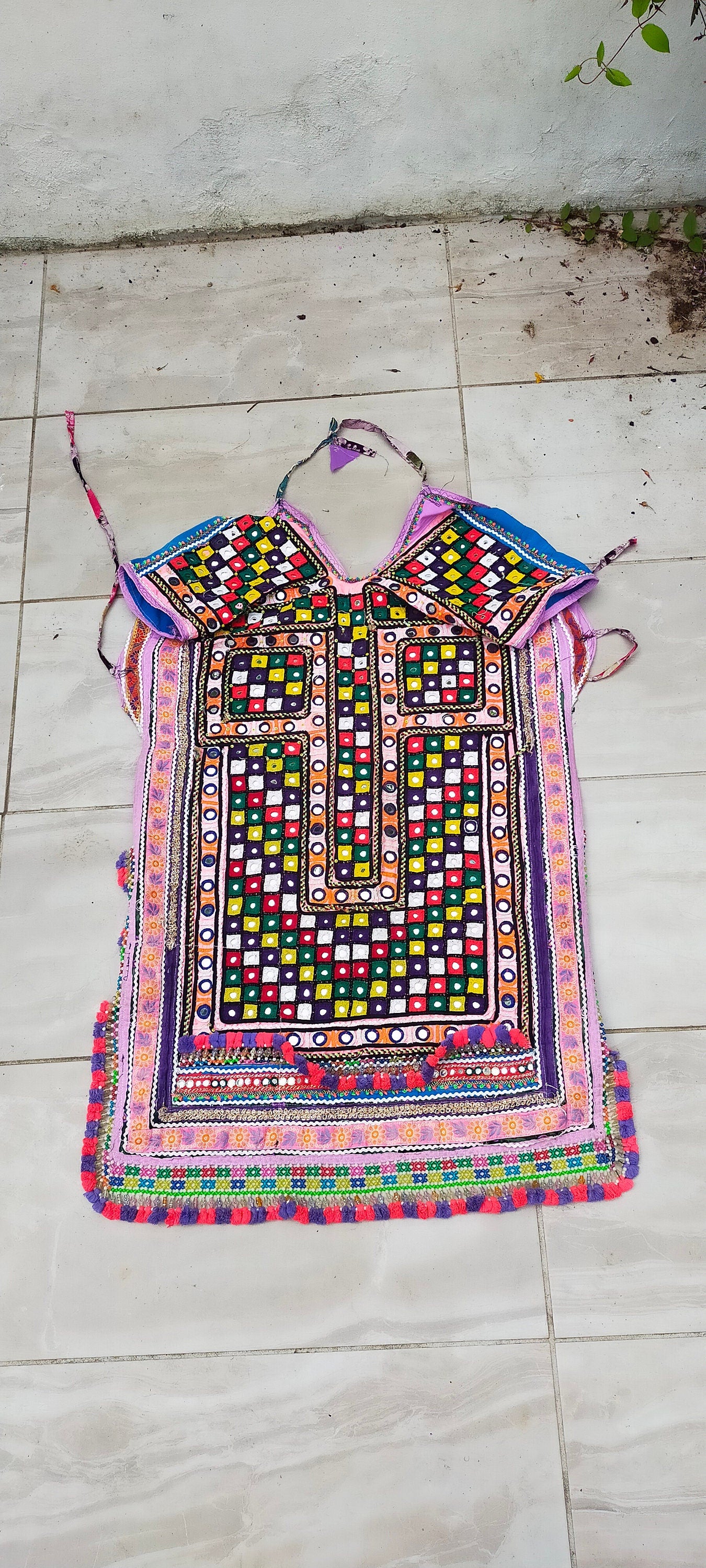 Beaded Mirror work Banjara Dress/Tunic Made By The Meghwal Nomadic Tribe From Kutch, Gujarat