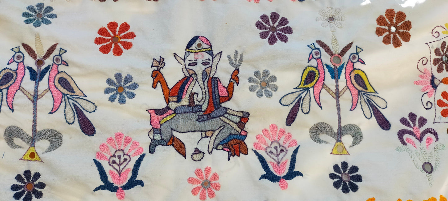Hand Embroidered Toran Door Hanging, Bandanwal, From Kutch, India