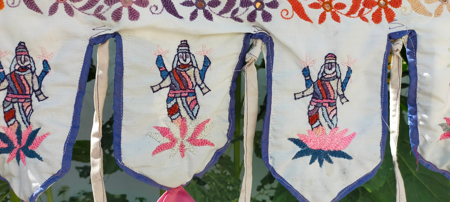 Hand Embroidered Toran Door Hanging, Bandanwal, From Kutch, India