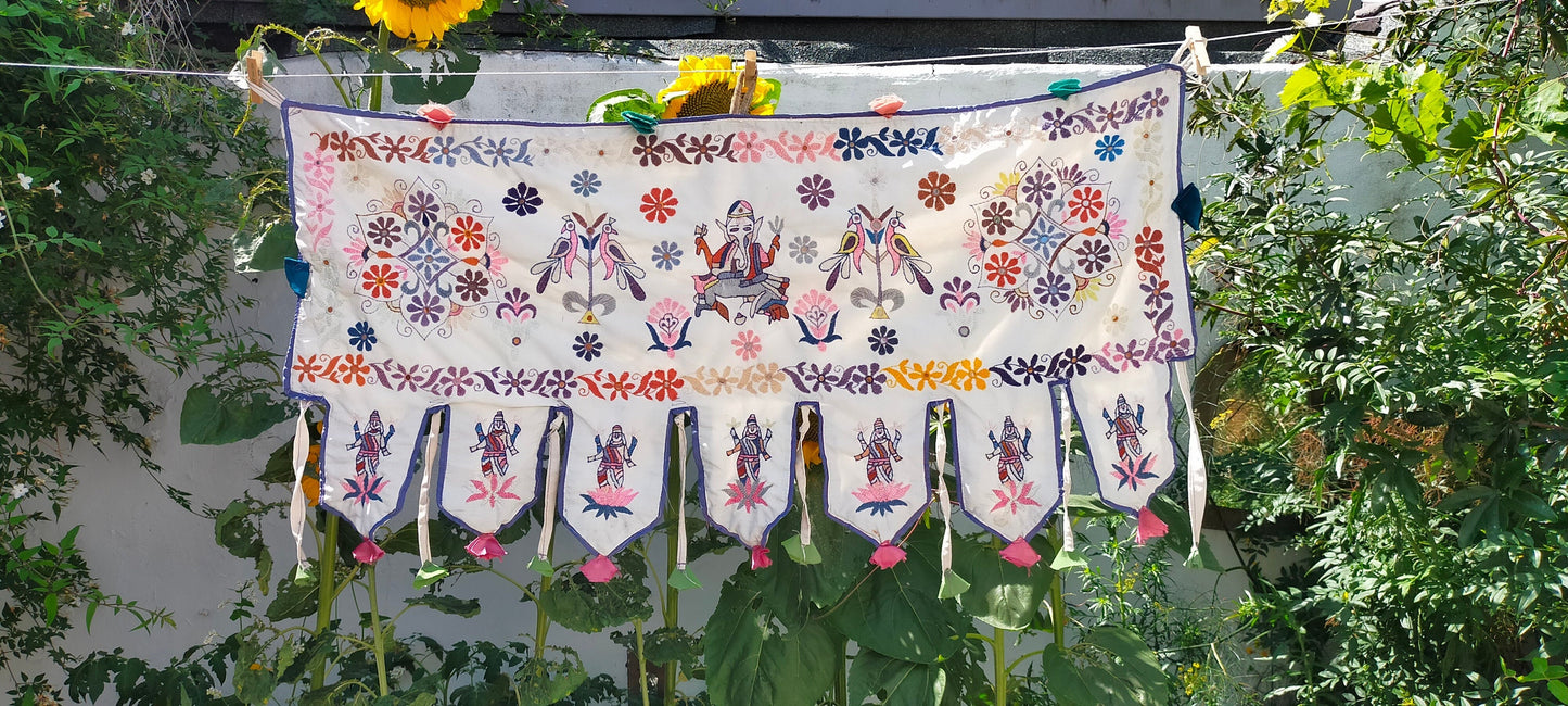 Hand Embroidered Toran Door Hanging, Bandanwal, From Kutch, India