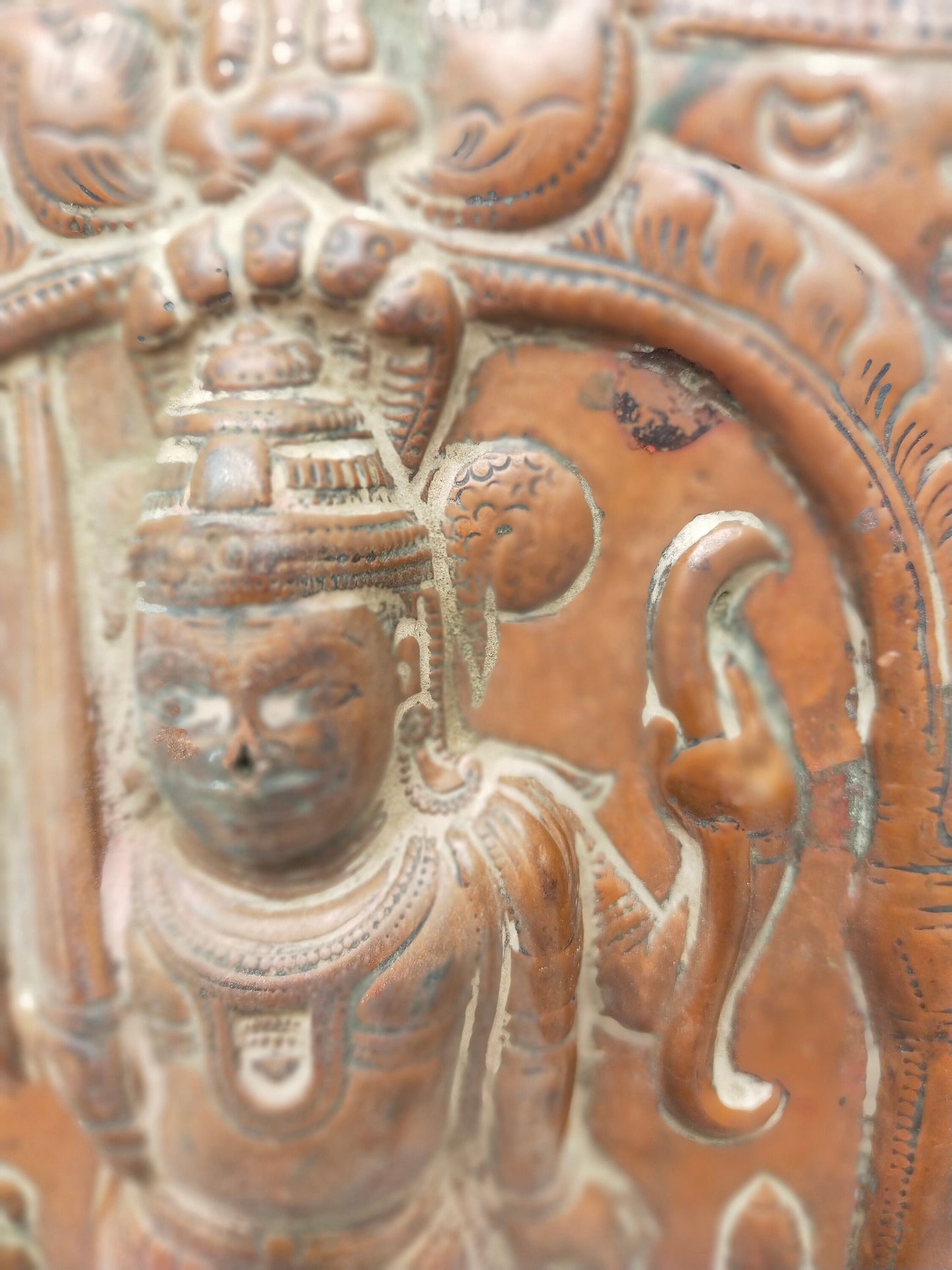 Two Rare Hindu Veerbhadra Religious Copper Relief Wall Plaques From Kutch, Gujarat