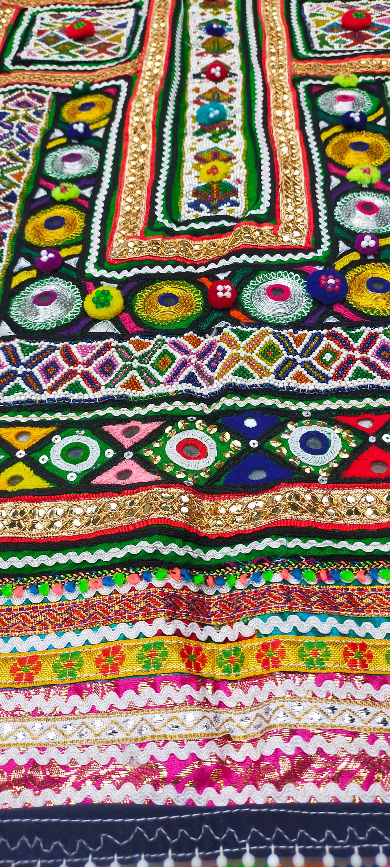 Beaded Mirror work Banjara Tunic Dress Made By The Meghwal Nomadic Tribal Group From Kutch, Gujarat