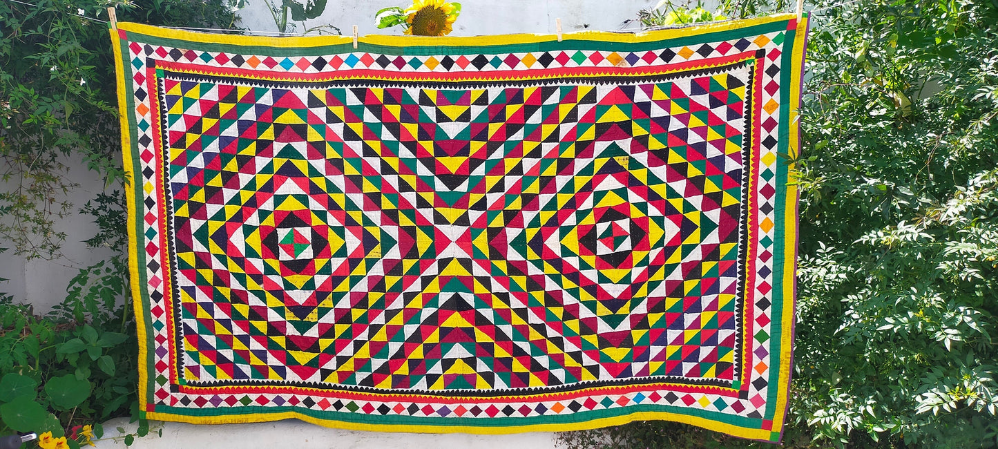 Hand Stitched Patchwork Quilt From The Meghwal Tribe Of Kutch, Gujarat.
