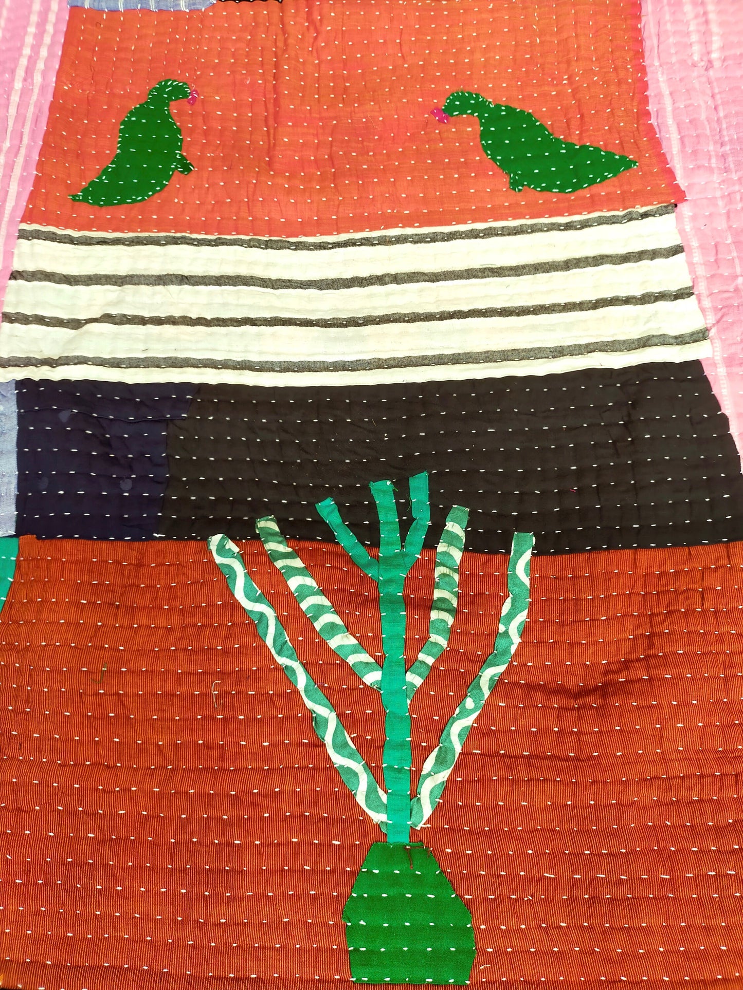 Siddi Kavand Patchwork Quilt (Kawandi) Quilted Blanket Hand Stitched By African Indian Women In India