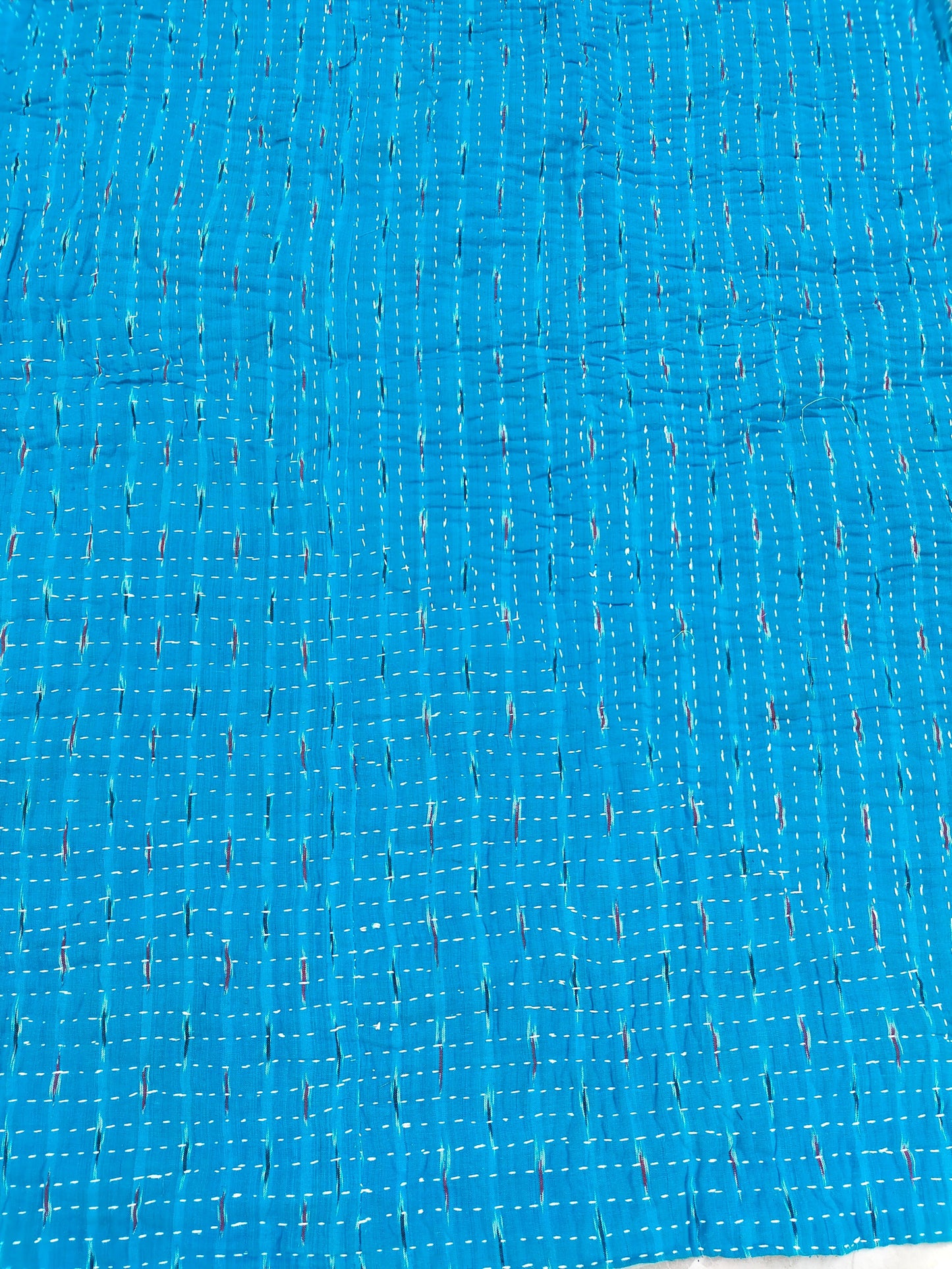 A Siddi Kawandi - Patchwork Kantha Blanket Or Throw, Made With Recycled Cotton - Hand-Stitched By African Indian Women In Karnataka