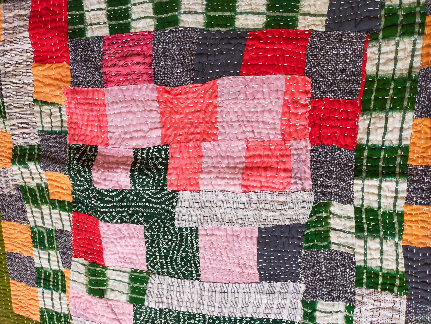 Siddi Quilt Made By Tribal Women In Karnataka - Patchwork Kawandi Quilted Blanket From India