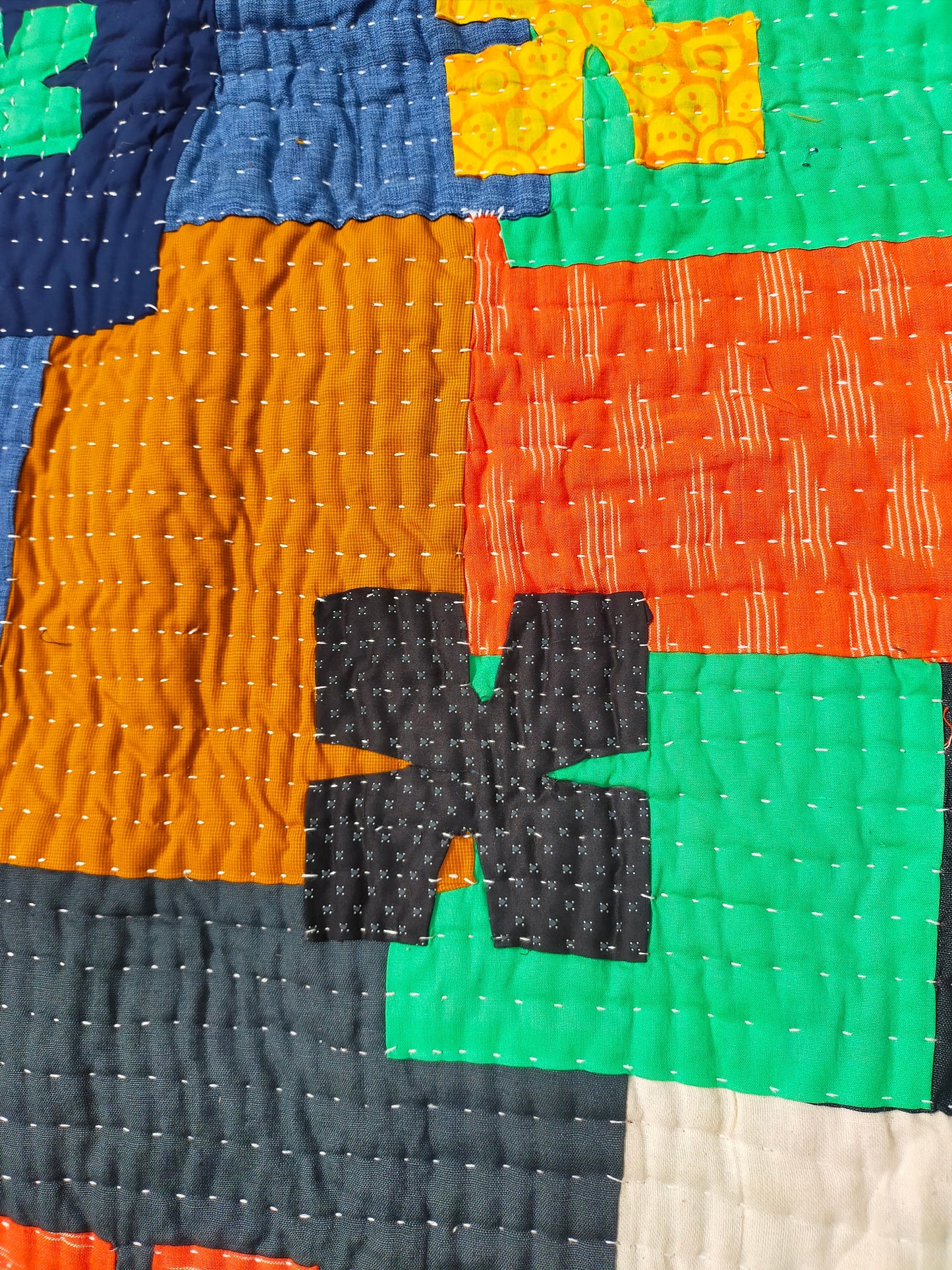 Siddi Kavand - Patchwork Double Blanket, Made With Recycled Cotton Offcuts - Hand-Stitched By African Indian Women In India