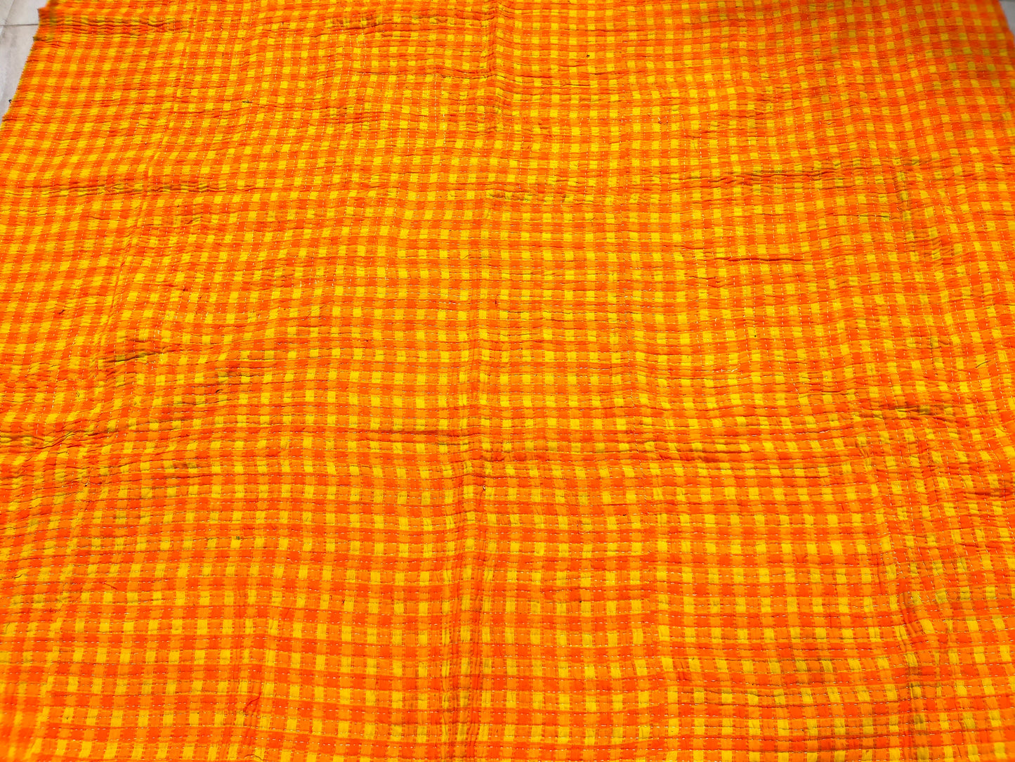 A Siddi Kawandi - Patchwork Textile Art Or Double Blanket, Made With Recycled Cotton Offcuts - Hand-Stitched By African Indian Women In India