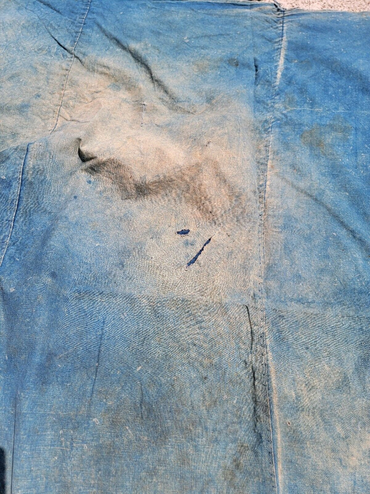 Vintage Japanese Boro Natural Indigo Cotton Furoshiki