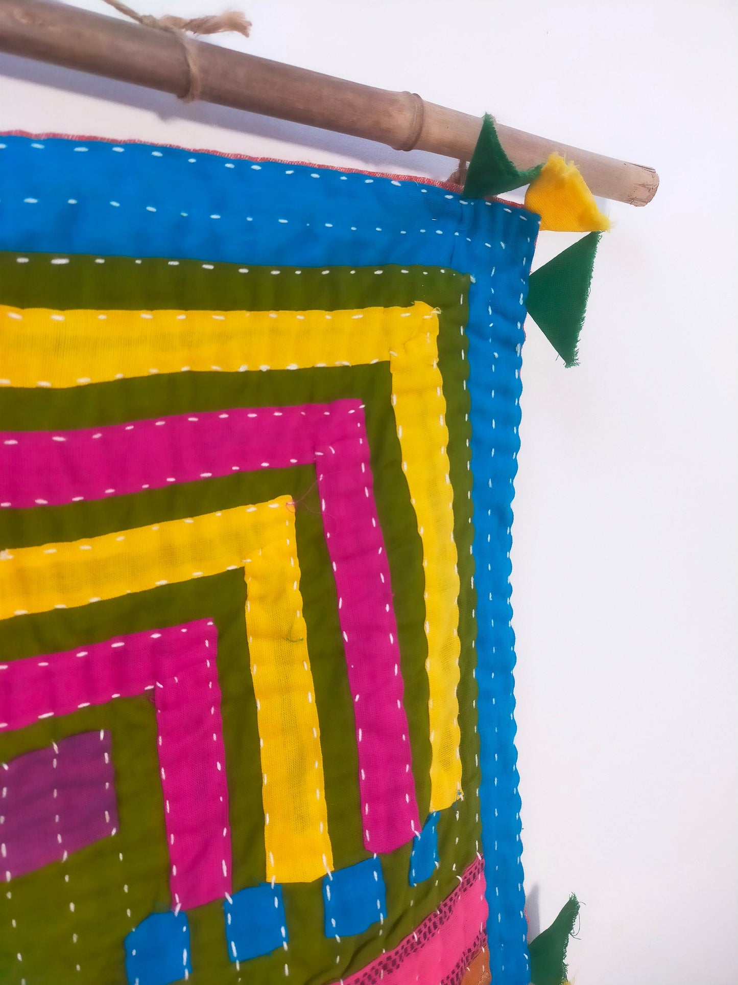 Siddi Kavand - Patchwork Textile Art Or Baby Blanket, Made With Recycled Cotton Offcuts - Hand-Stitched By African Indian Women In India