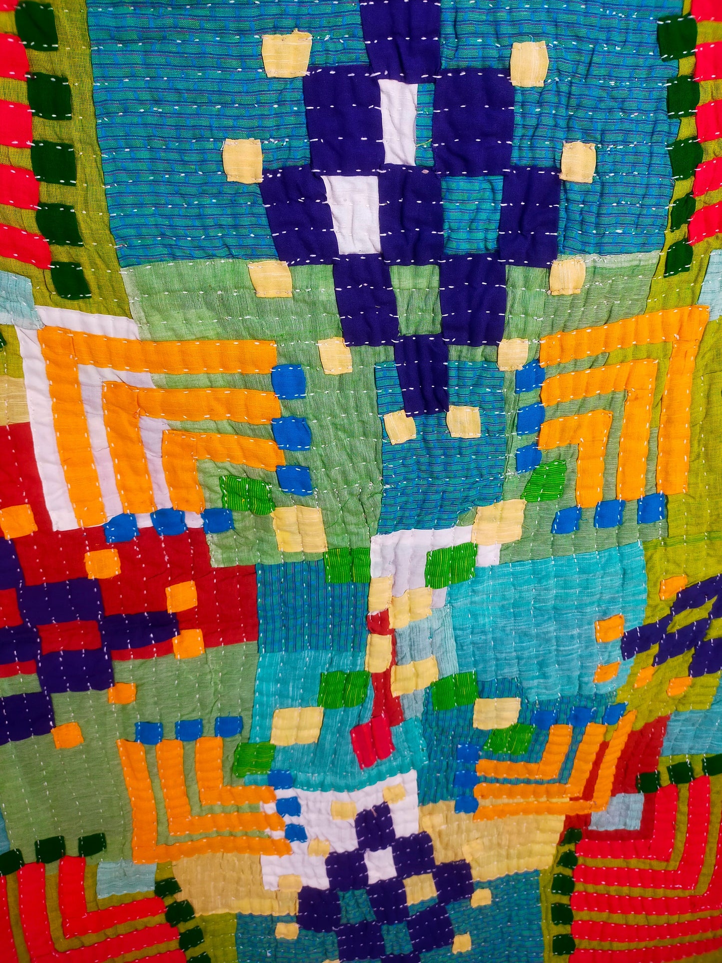Siddi Kavand - Patchwork Wall-Hanging Or Baby Blanket, Made With Recycled Cotton Offcuts - Hand-Stitched By African Indian Women In India