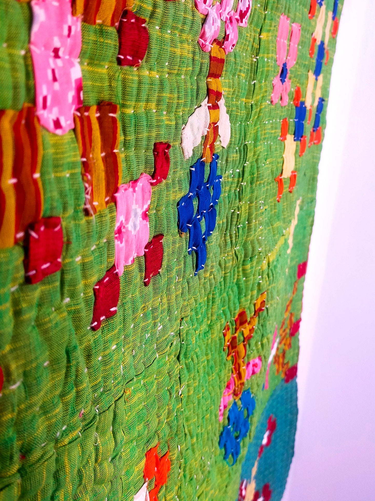 A Siddi Kavand - Patchwork Textile Art Or Baby Quilt, Made With Recycled Cotton Offcuts - Hand-Stitched By African Indian Women In India