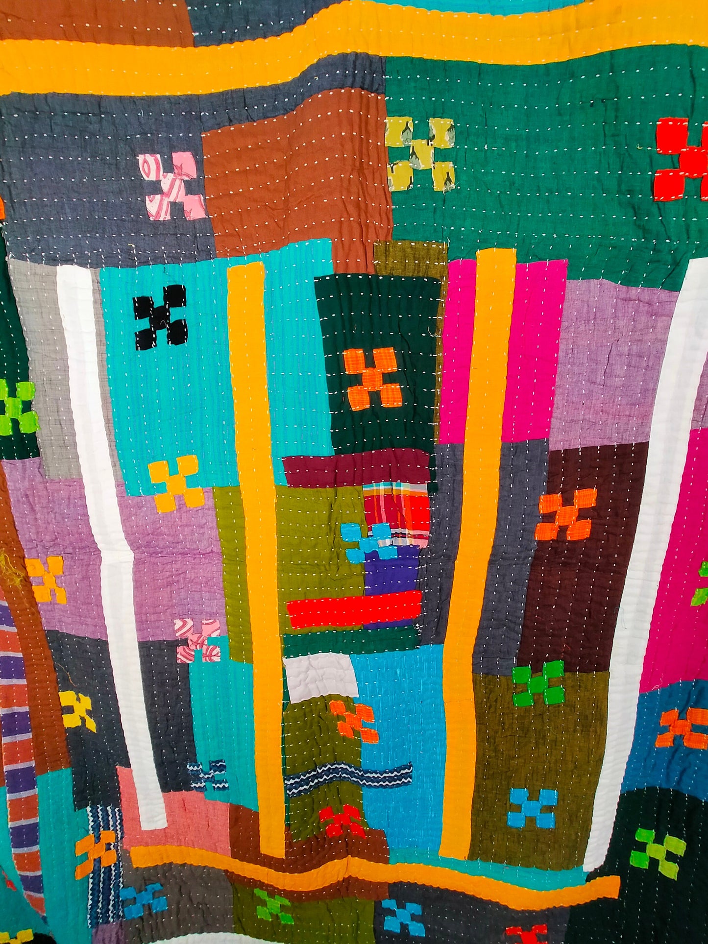 Siddi Quilt - Tribal Patchwork Kawandi (Quilted) Kantha Blanket From India - Kavand