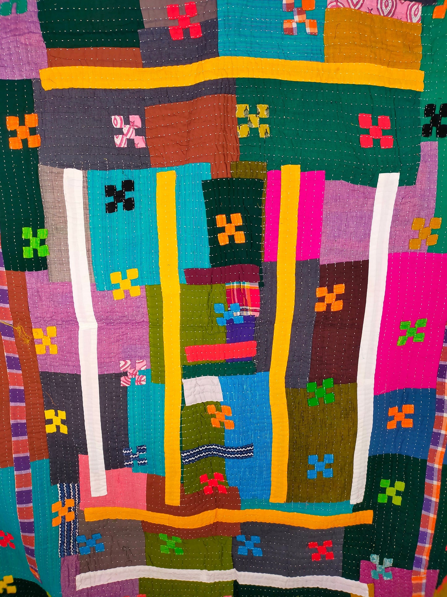 Siddi Quilt - Tribal Patchwork Kawandi (Quilted) Kantha Blanket From India - Kavand