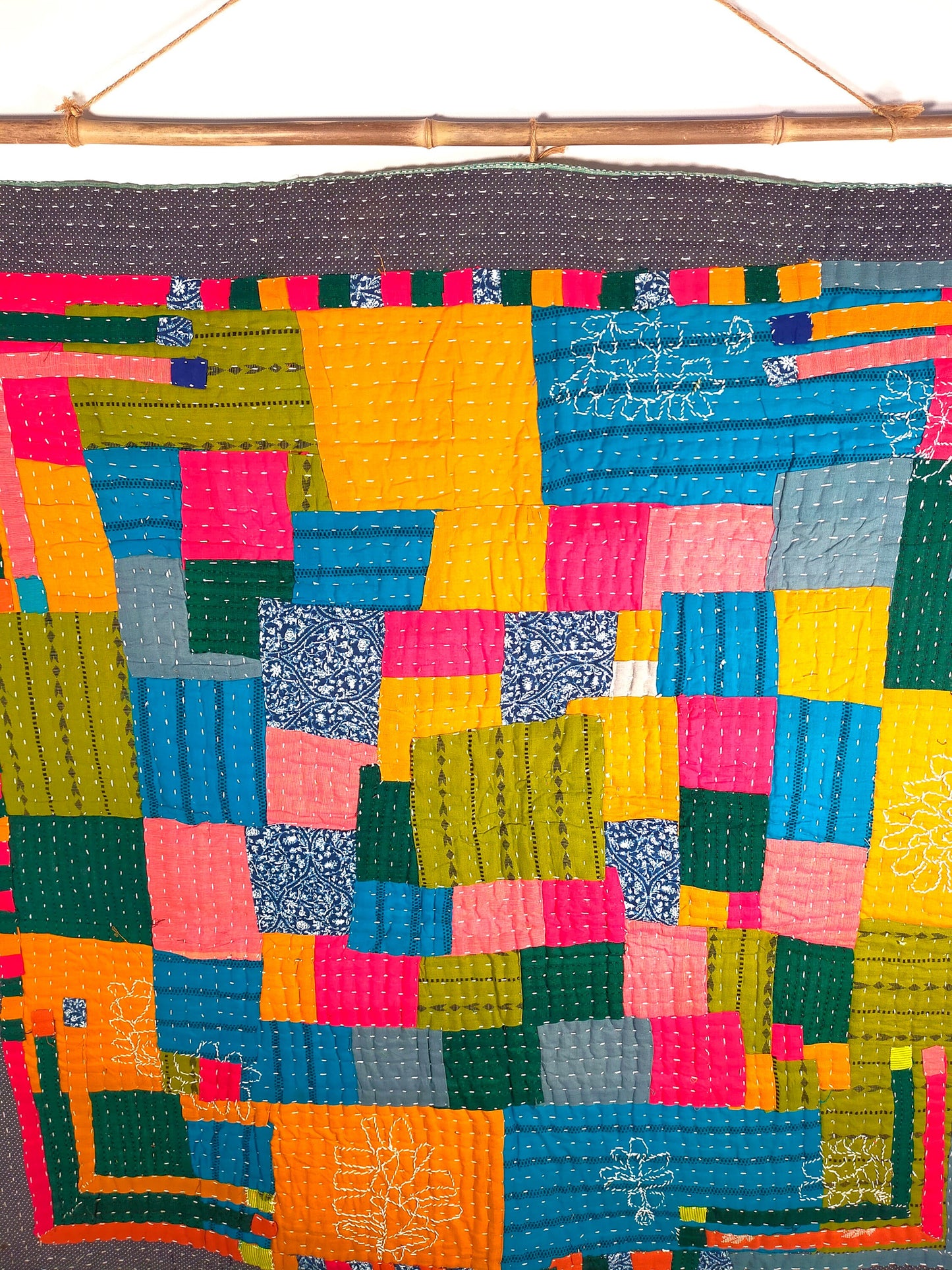 Siddi Kawandi Patchwork Baby Blanket Or Wall Hanging Textile Art Hand Made By Women In India