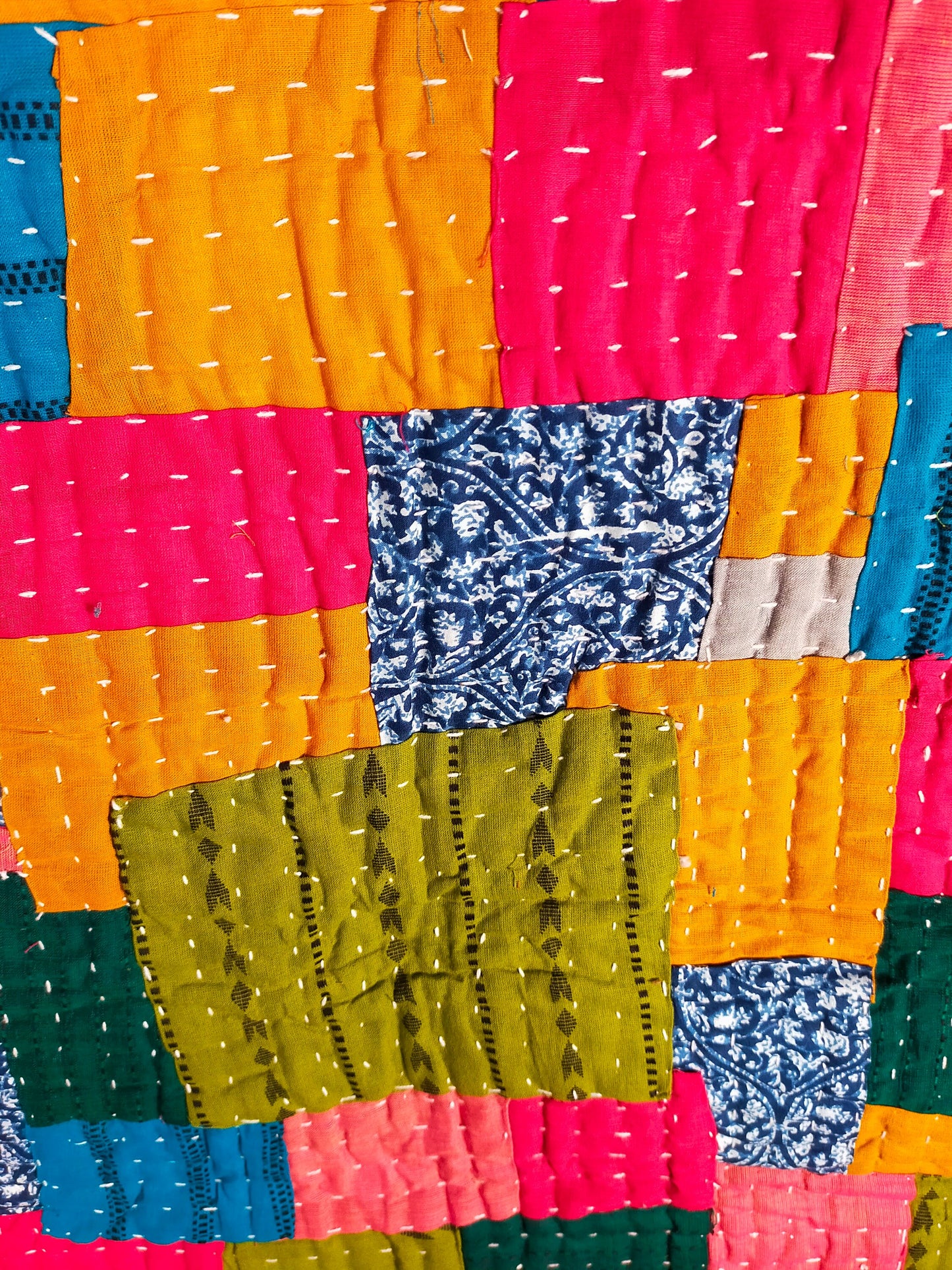 Siddi Kawandi Patchwork Baby Blanket Or Wall Hanging Textile Art Hand Made By Women In India