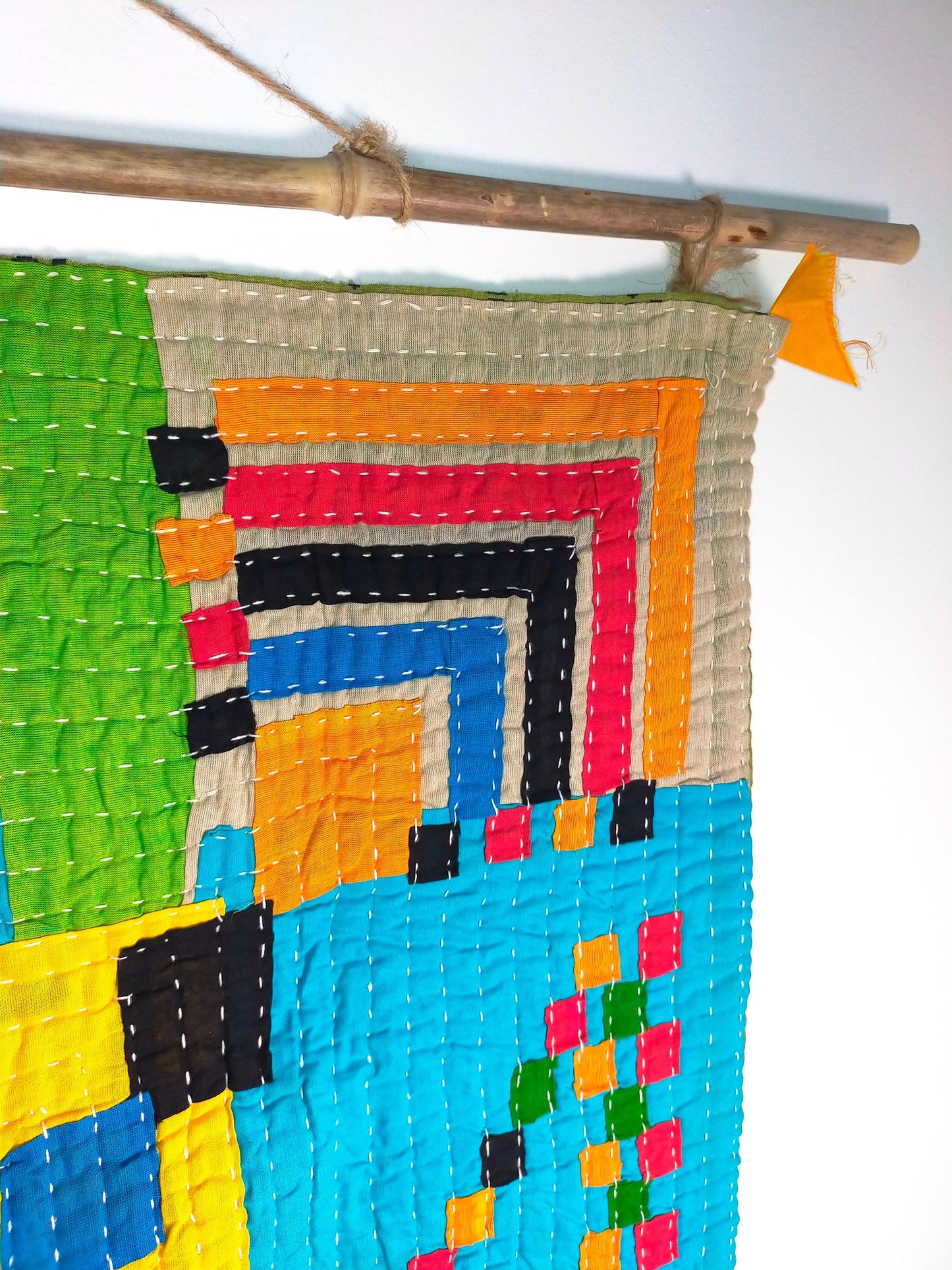 Siddi Kawandi Patchwork Baby Blanket Or Wall Hanging Textile Art - Ethically Made By Tribal Women In India