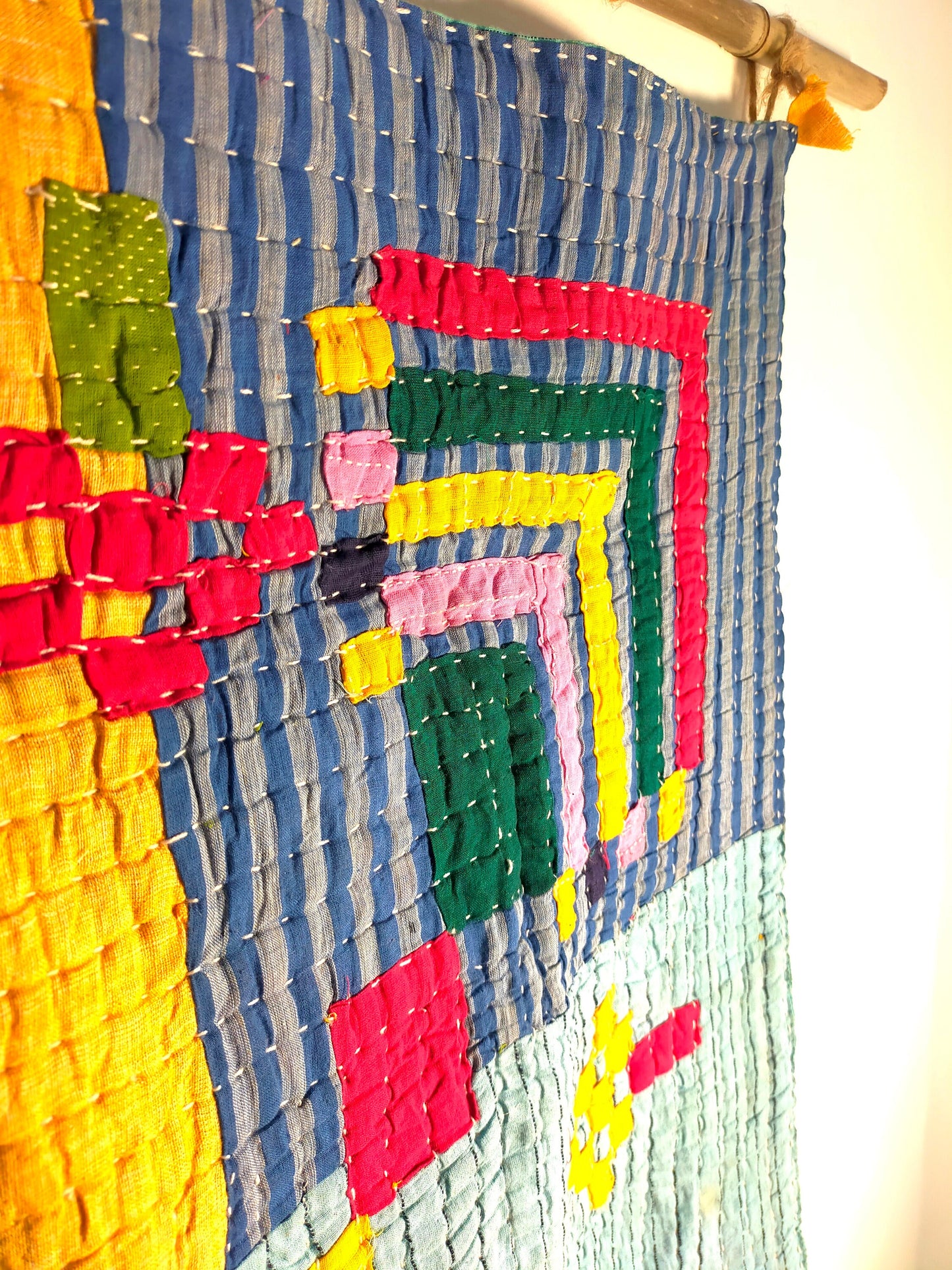 Siddi Kawandi Patchwork Baby Blanket Or Wall Hanging Textile Art Made By The Siddi Communities In Karnataka