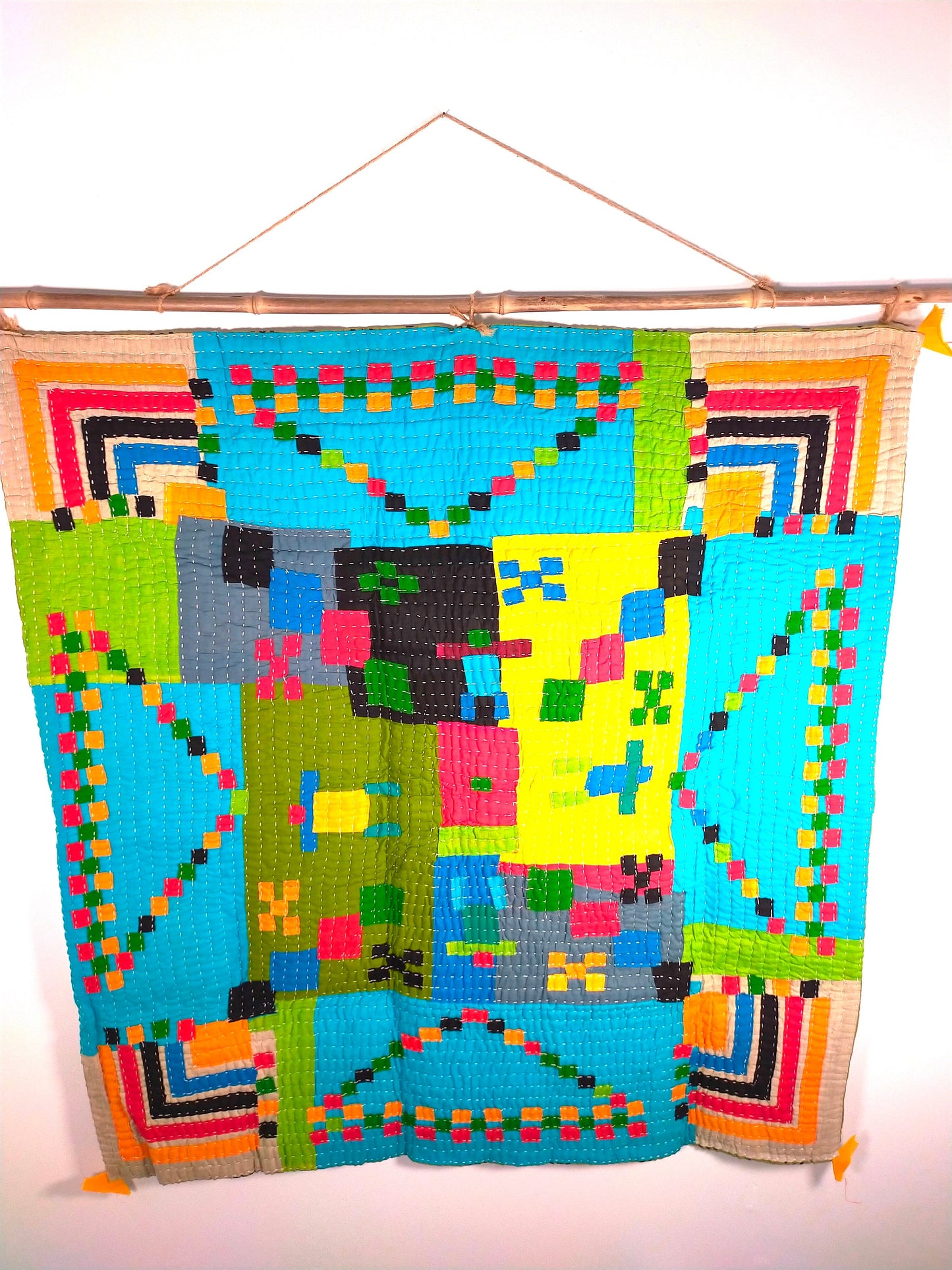 Siddi Kawandi Patchwork Baby Blanket Or Wall Hanging Textile Art - Ethically Made By Tribal Women In India