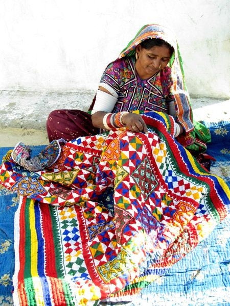 Hand-Stitched 'Ralli' Patchwork Quilt From The Meghwal Tribe Of Kutch, Gujarat.