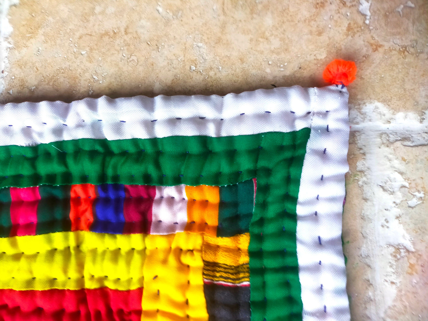 Hand-Stitched Patchwork Quilt From The Meghwal Tribe Of Kutch, Gujarat. Bright And Colourful