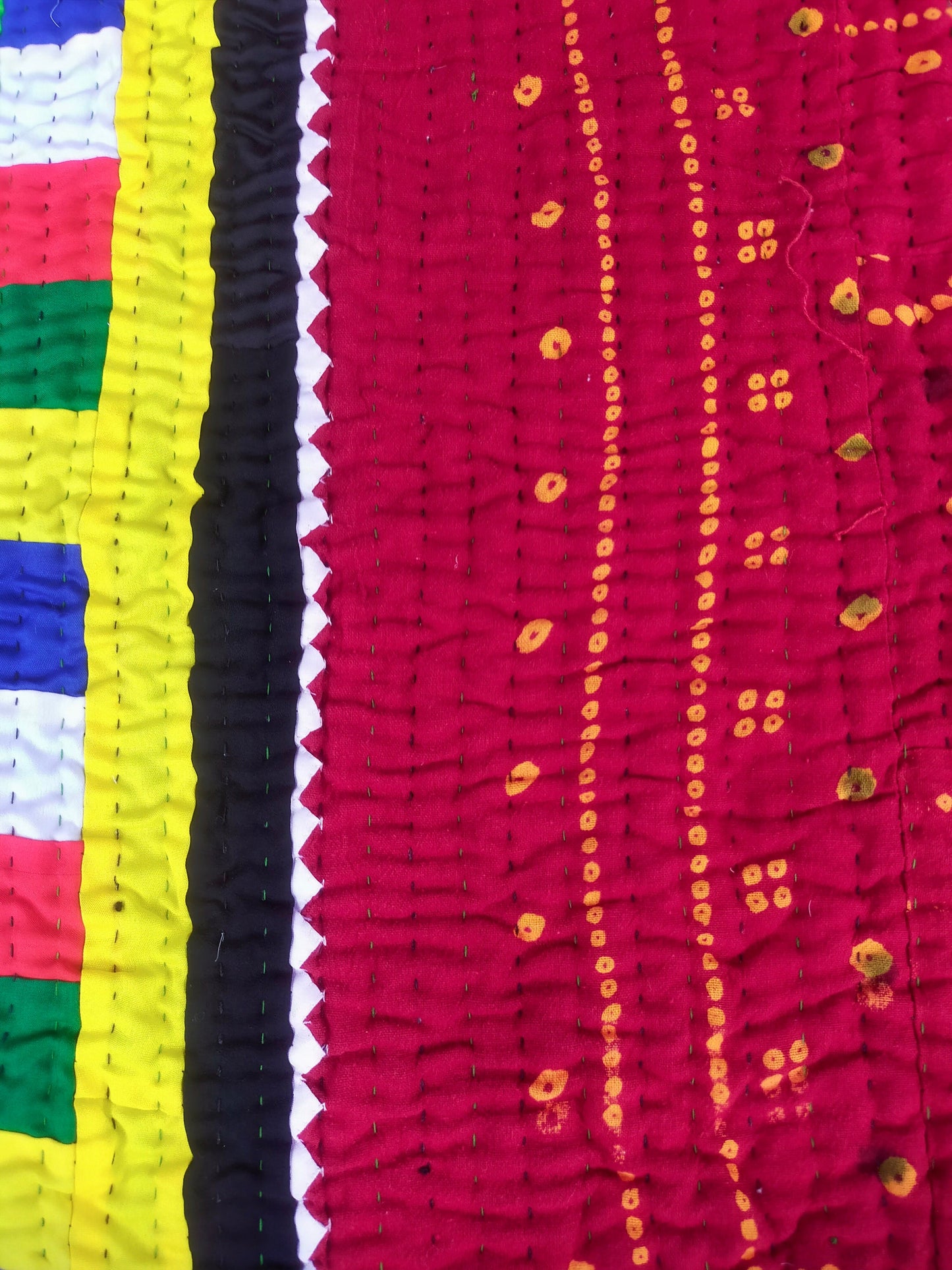 Hand-Stitched 'Ralli' Patchwork Quilt From The Meghwal Tribe Of Kutch, Gujarat.