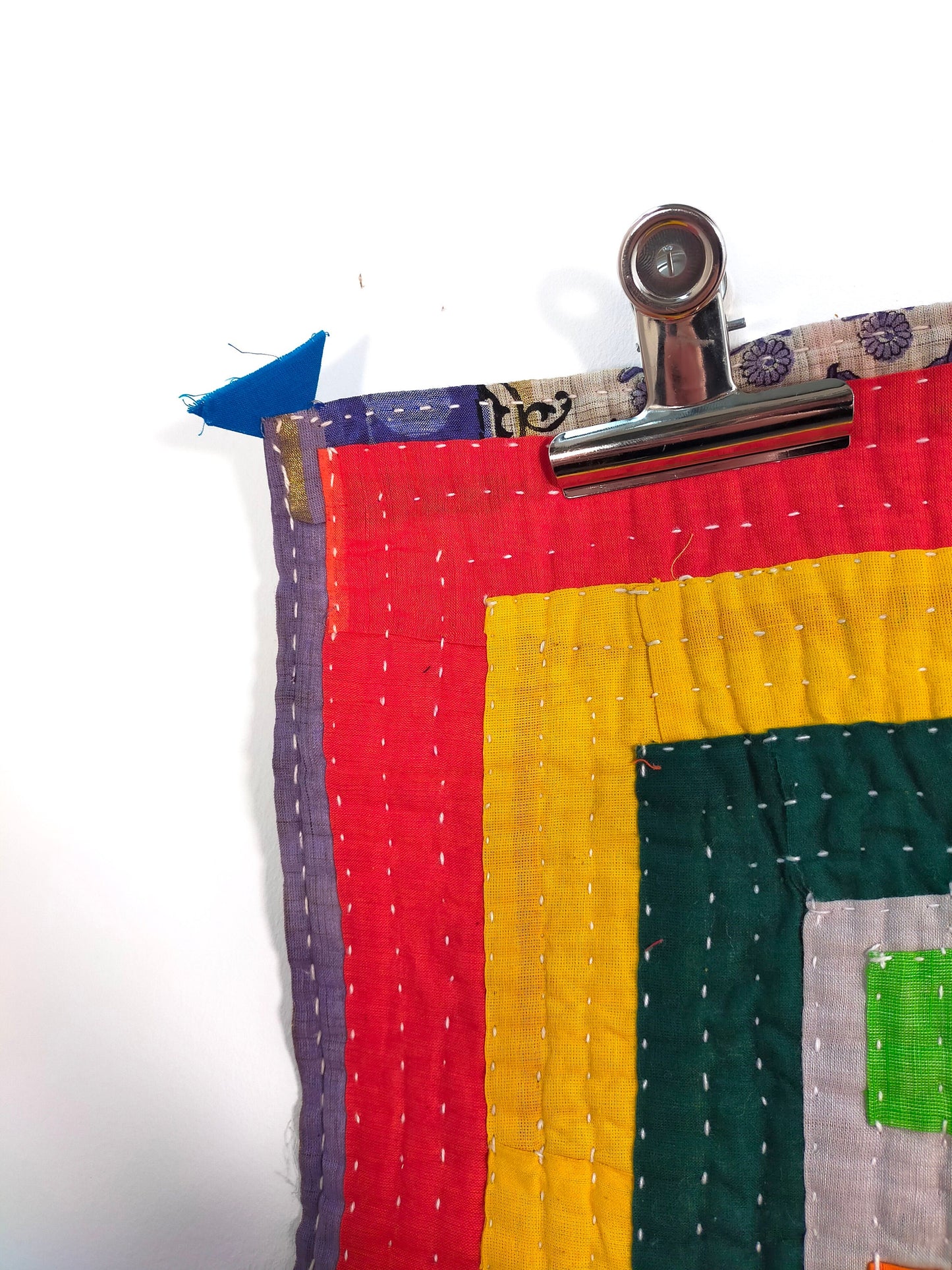 Siddi Kavand - Quilted Patchwork Baby Quilt Or Textile Art, Made With Recycled Cotton - Hand-Stitched By African Indian Women In India